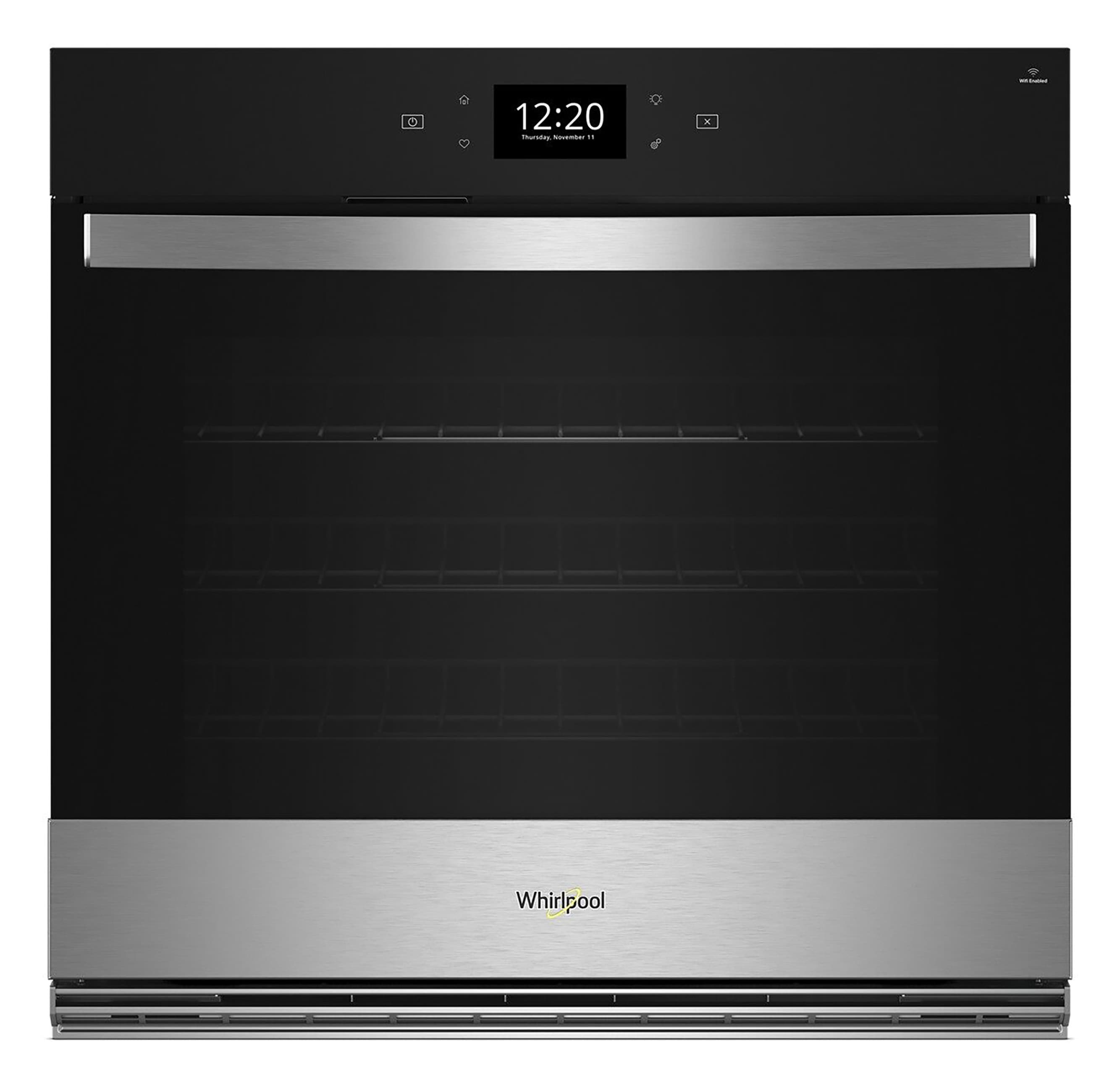 Whirlpool WOES7027PZ 27 inch Smart Compatible Single Electric Wall Oven with Air Fry Single-fan and Self-cleaning ( Fingerprint Resistant Stainless Steel )