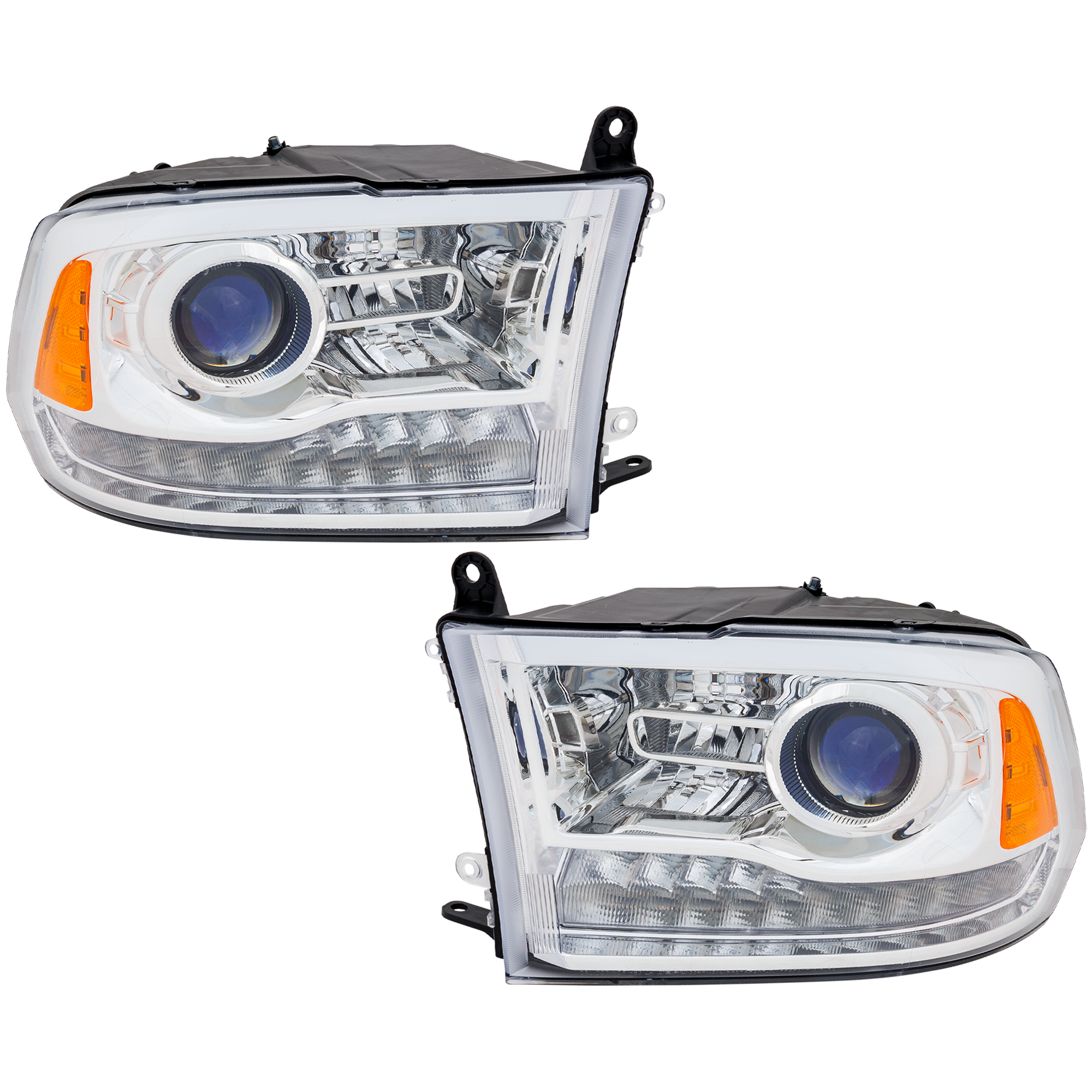 Garage-Pro GPRD10010038 Driver and Passenger Side Headlight For Ram 1500 2011-2012 Also Fits 2500 Halogen with Bulb(s) For Models Without Quad Lights Replaces# 55277409ag-pfm 55277409af-pfm 55277410ag-pfm