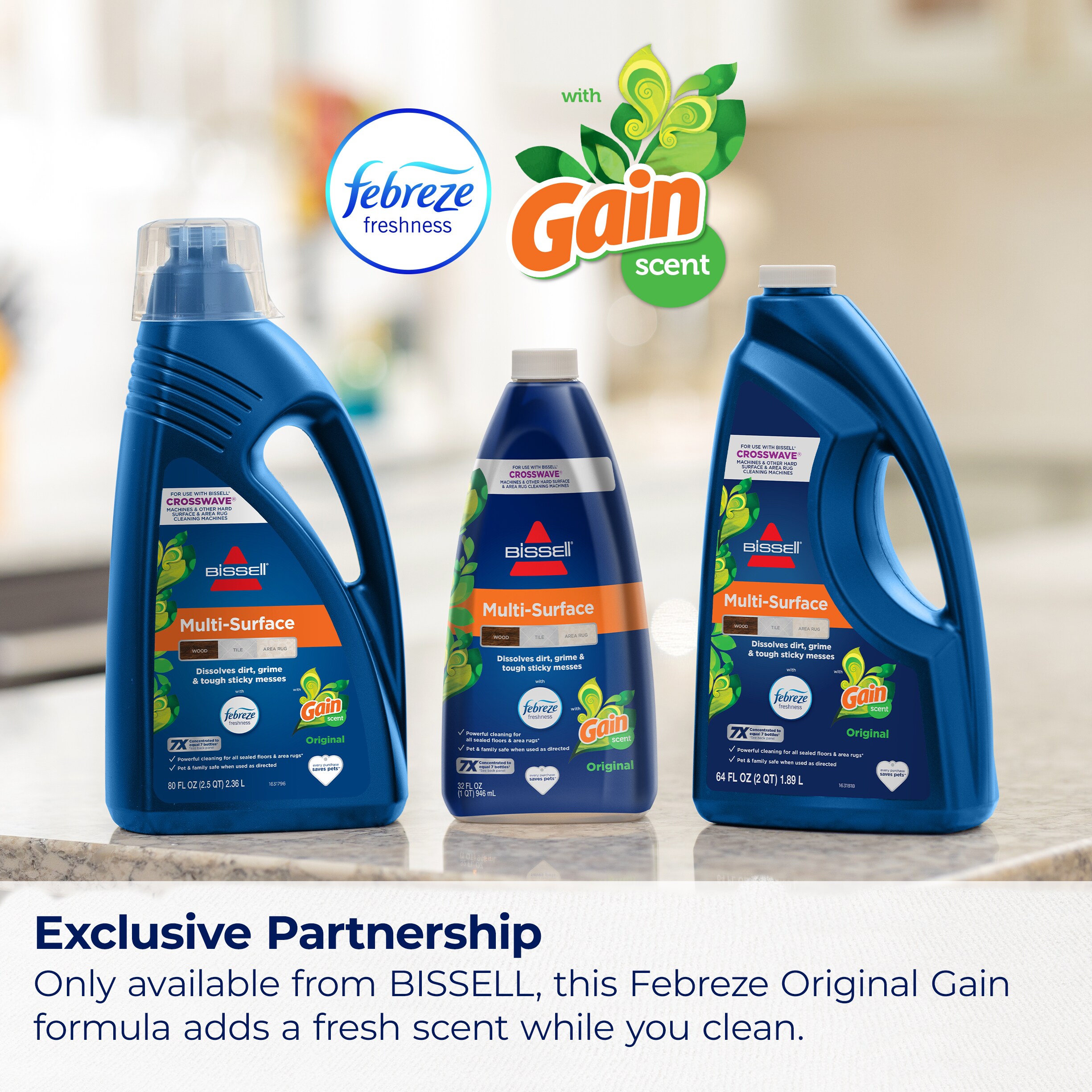 BISSELL Multi-Surface with Febreze + Gain 32 -fl oz Concentrated Steam Cleaner Chemical Solution