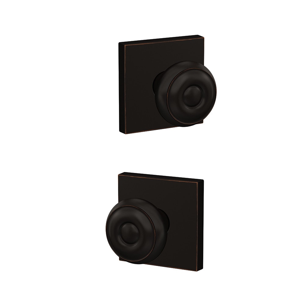 Schlage FC172 GEO 716 COL Custom Georgian - Collins Aged Bronze Interior Hall/Closet Dummy Door Knob