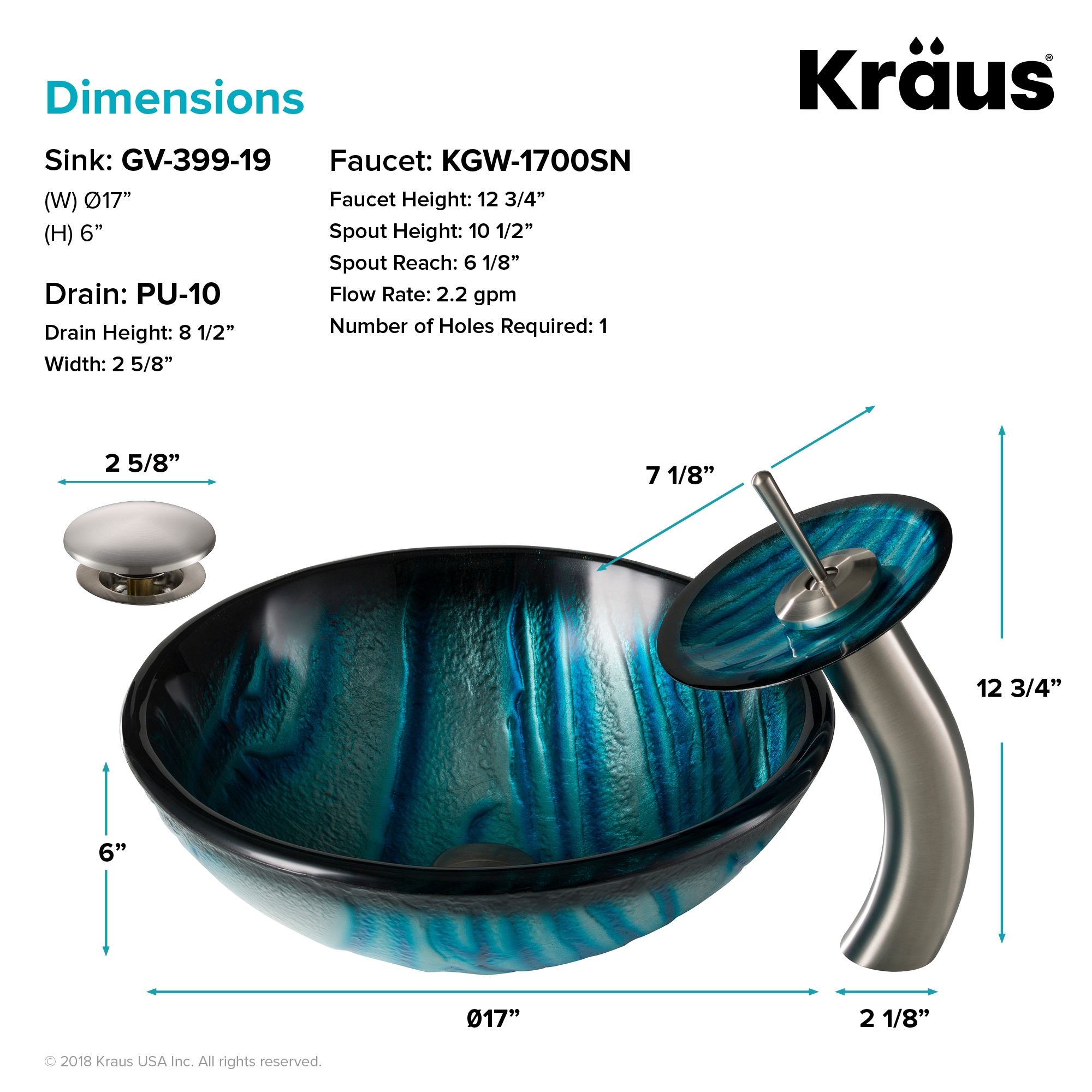 Kraus CGV39919MM10SN Bath-Sink - View #6