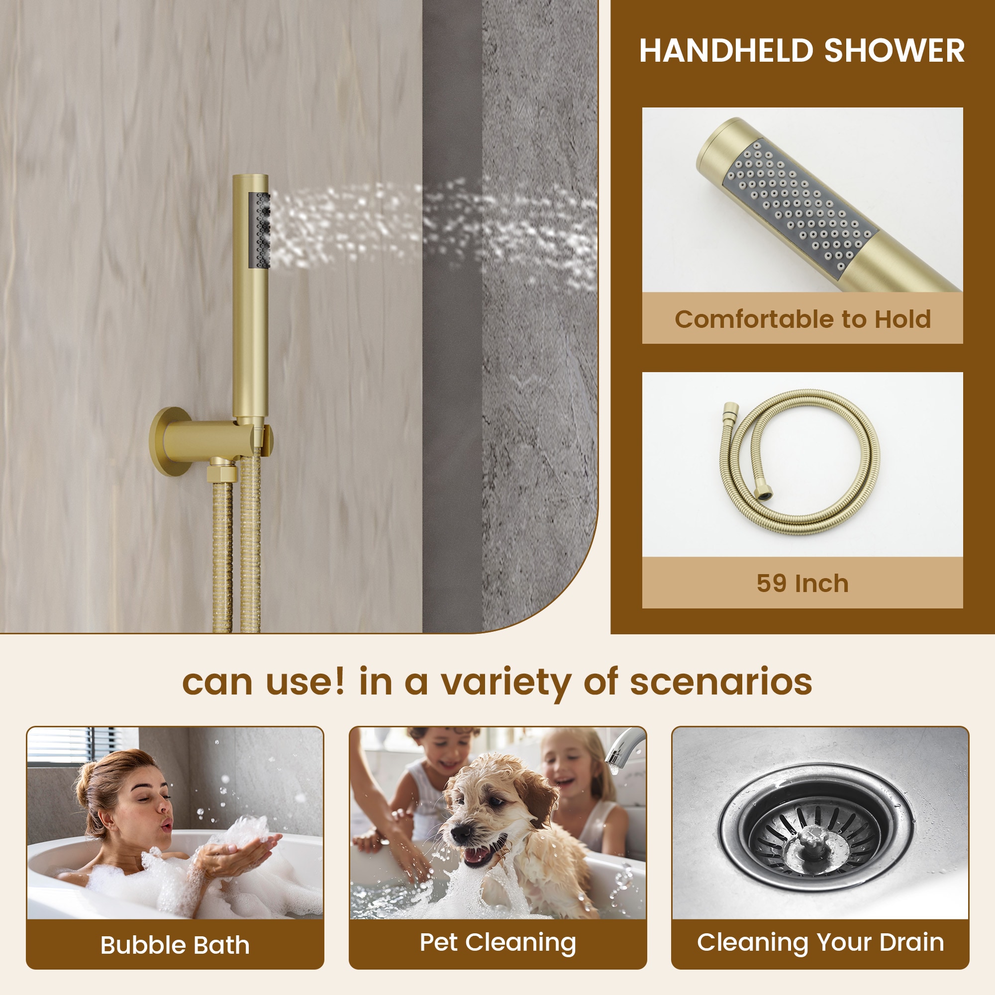 CASAINC CA-A4346-BG Showerhead-Bar-Panels - View #6