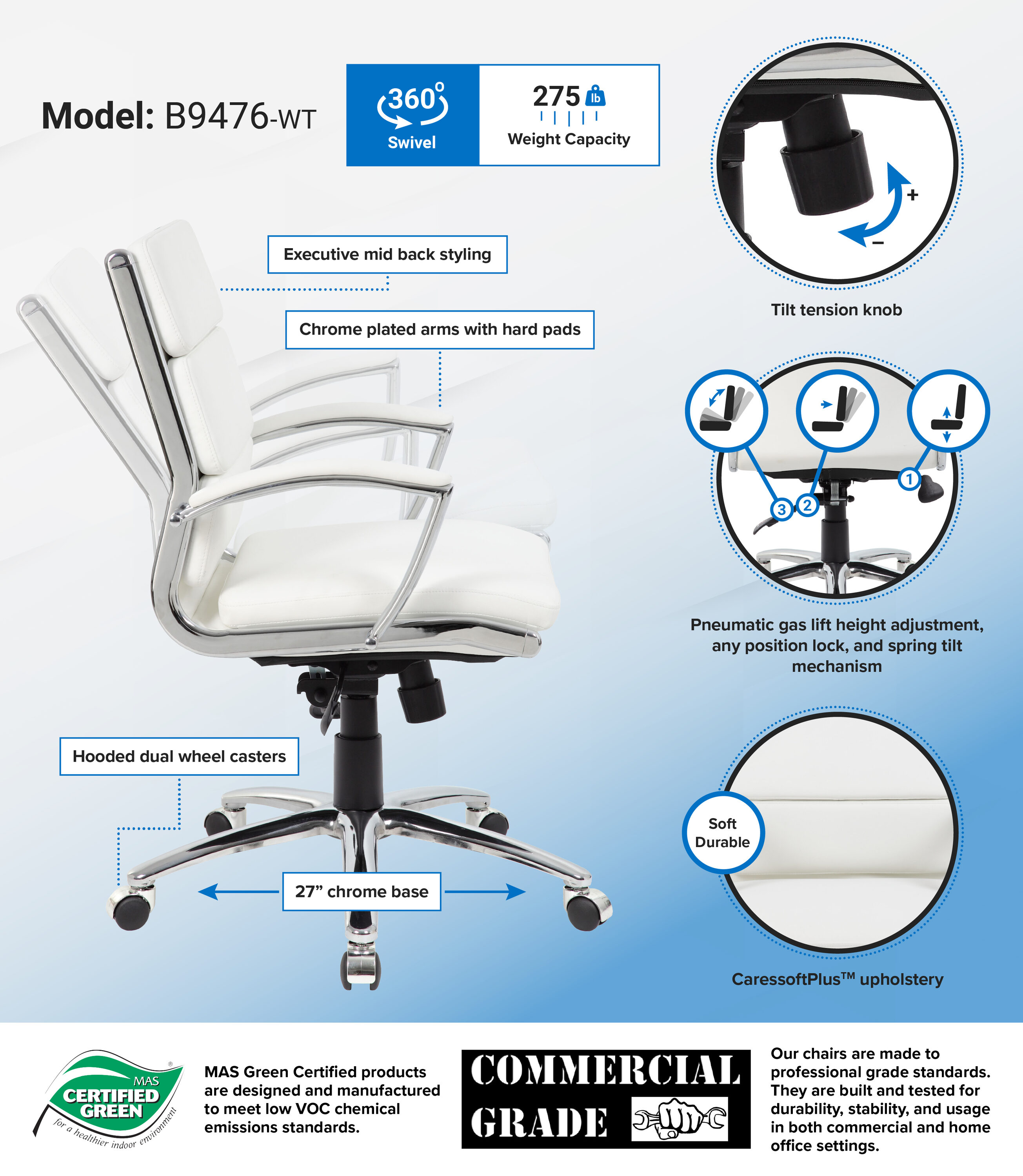 Boss Office Products B9476-WT Office-Chairs - View #8
