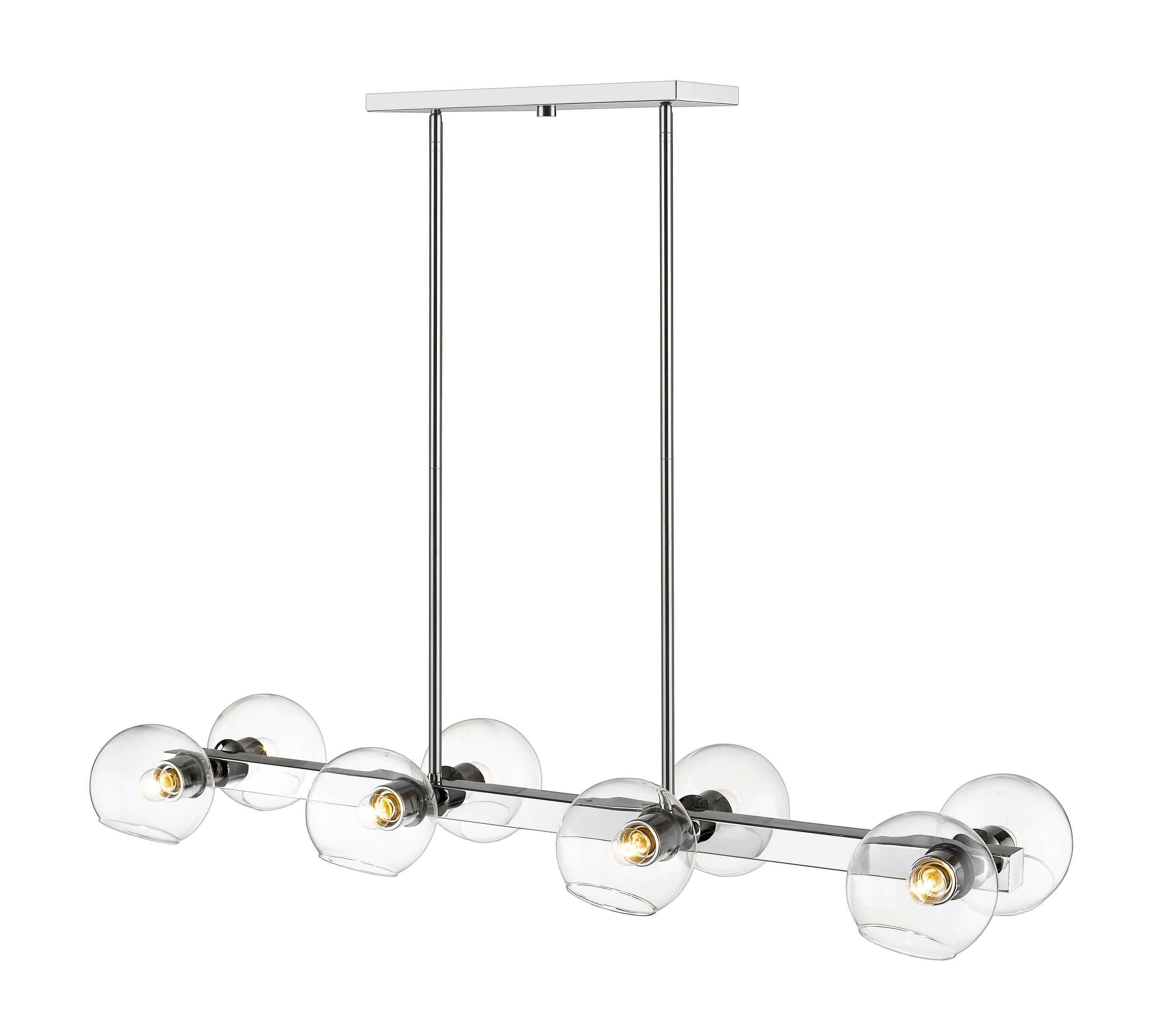 Z-Lite 455-8L-CH Marquee 8-Light Chrome Modern/Contemporary Clear Glass Linear Hanging Pendant Light
