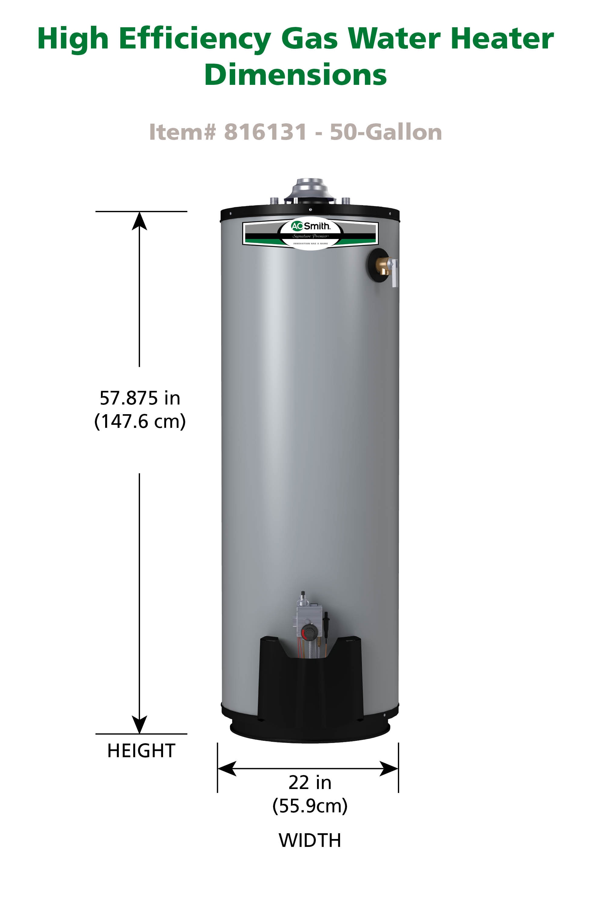 A.O. Smith Signature 100 50-Gallons Tall 6-year Warranty 40000-BTU Natural Gas  Water Heater in the Water Heaters department at