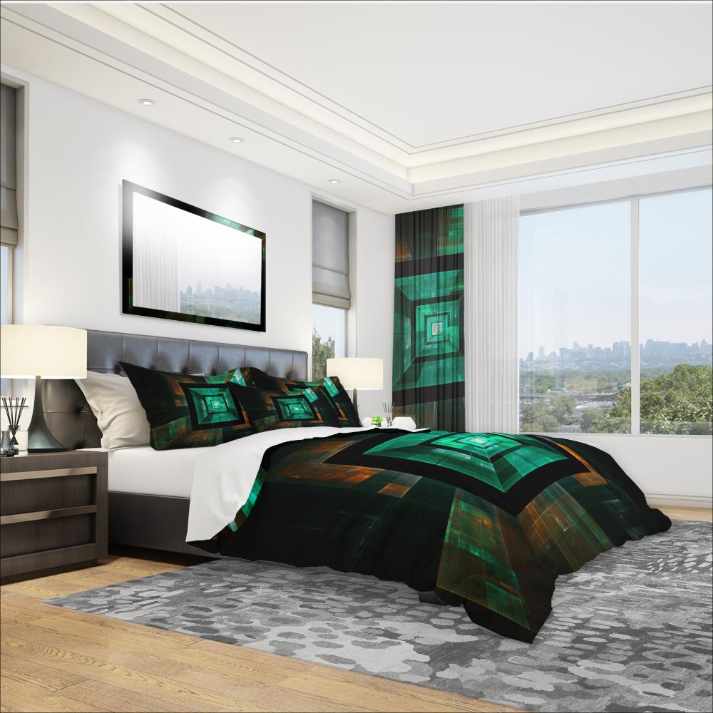 Designart BED9239-T 3 -Piece Blue Twin Duvet cover Set
