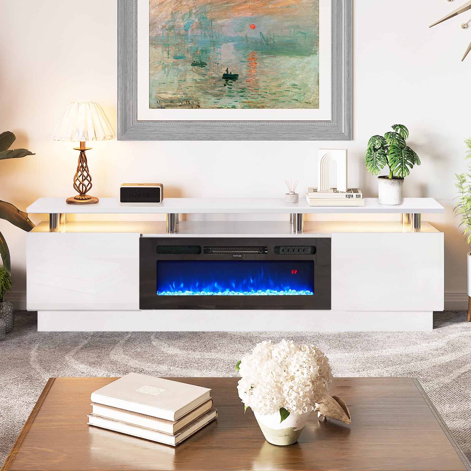 AOXUN H21014WH-80+H20023 Electric-Fireplaces - View #2