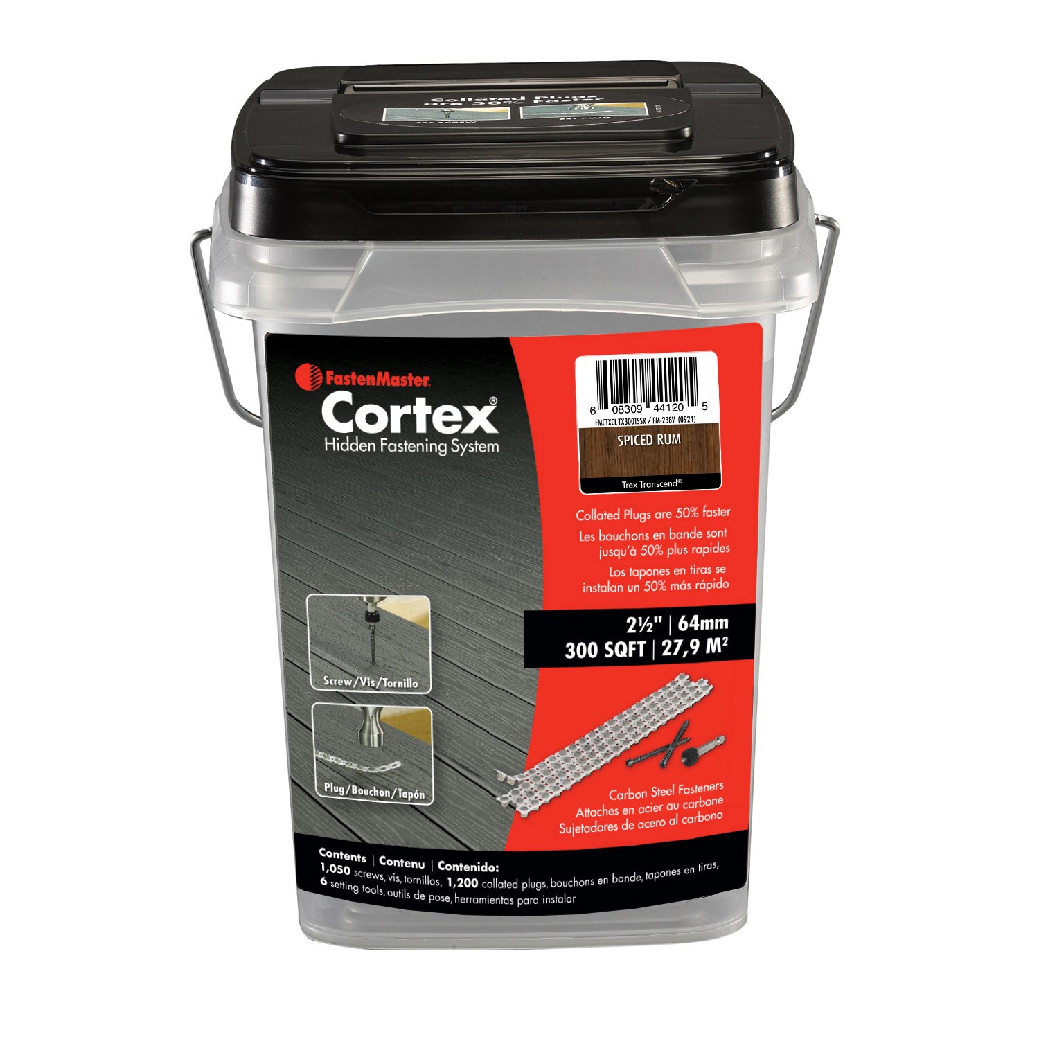 FastenMaster FMCTXCL-TX300TSSR Cortex for Trex Transcend Decking 2.5 Inches Spiced Rum Hidden Deck Fastener 300 Square feet ( 1050 -Pack )
