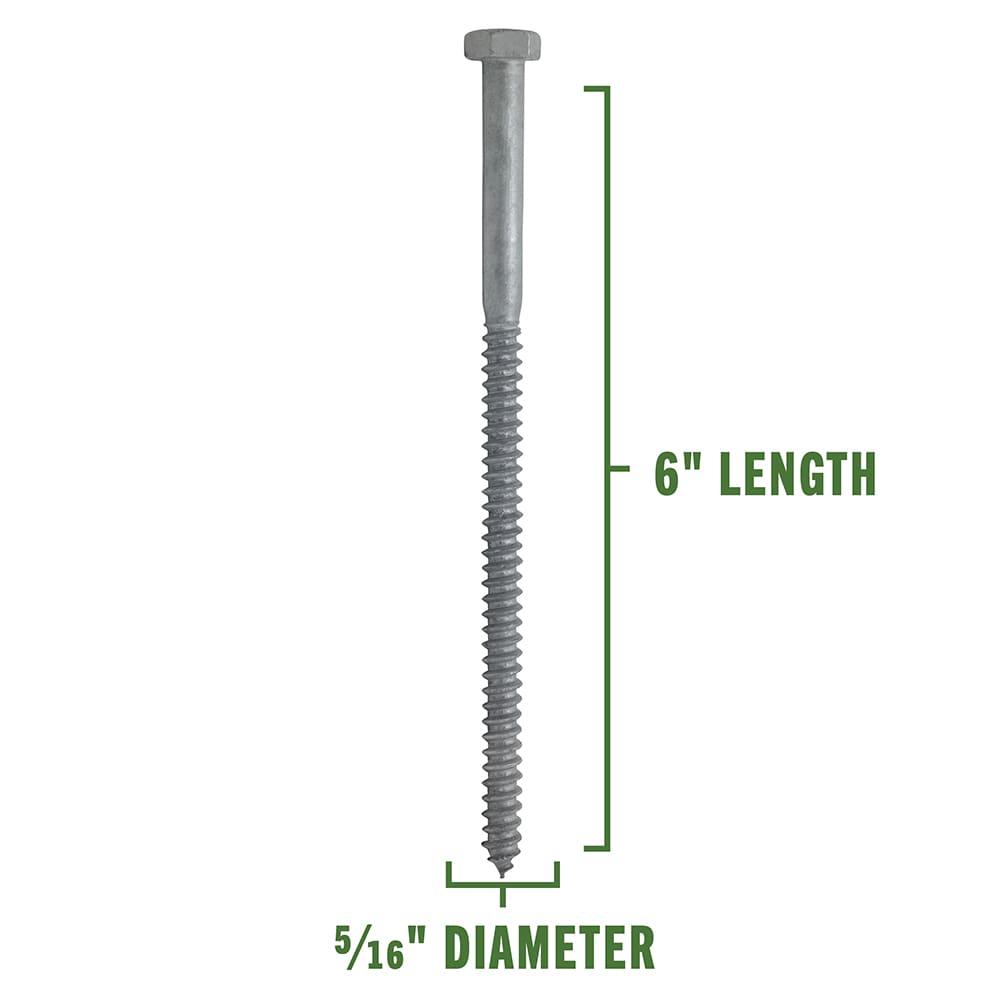 Hillman 5/16-in x 6-in Hot-Dipped Galvanized Hex-Head Exterior Lag Screws  in the Lag Screws department at
