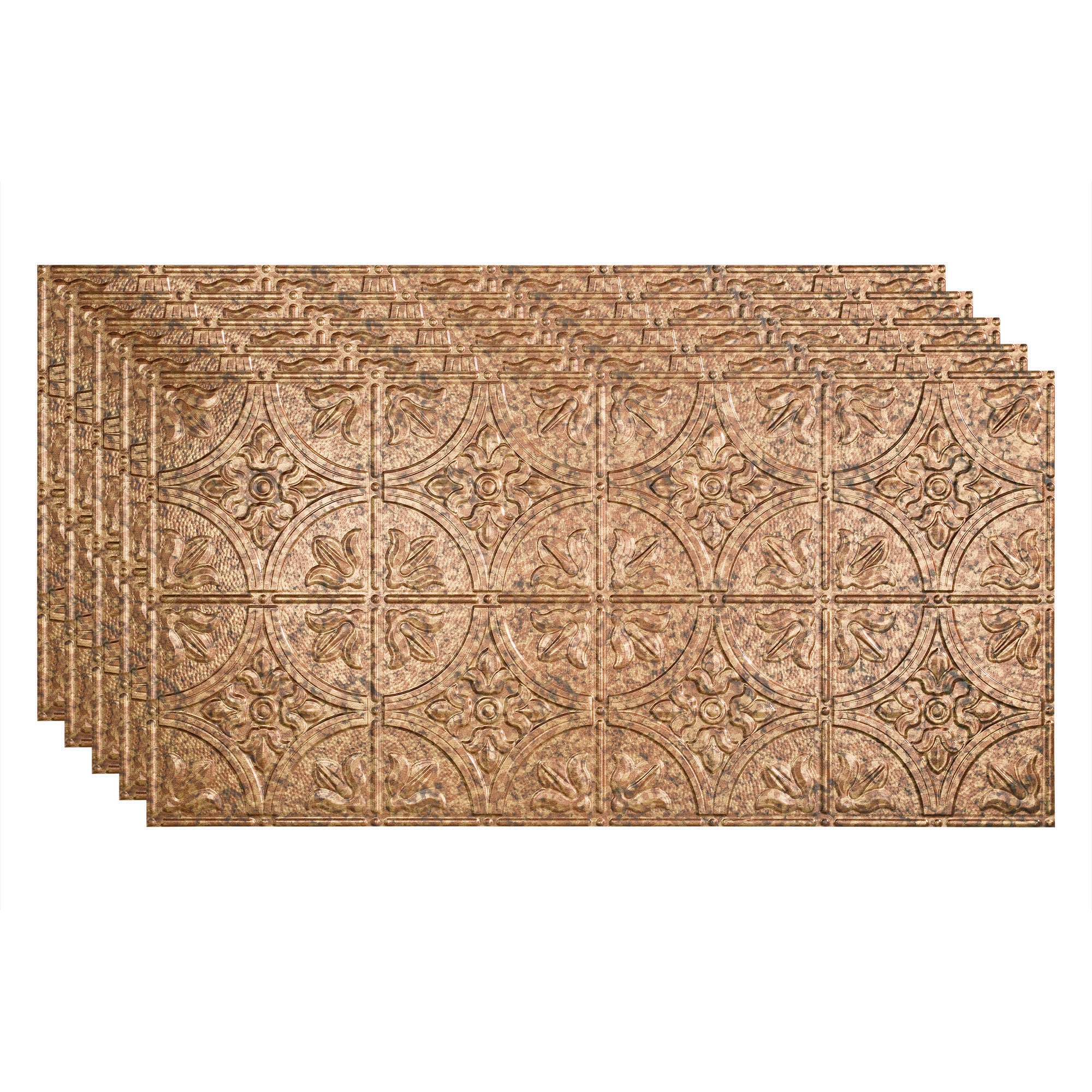 Fasade PG5119 4-ft x 2-ft Traditional 2 Cracked Copper PVC Surface-mount Ceiling Tile ( 5 -Pack, 40-Sq. Feet / Case )