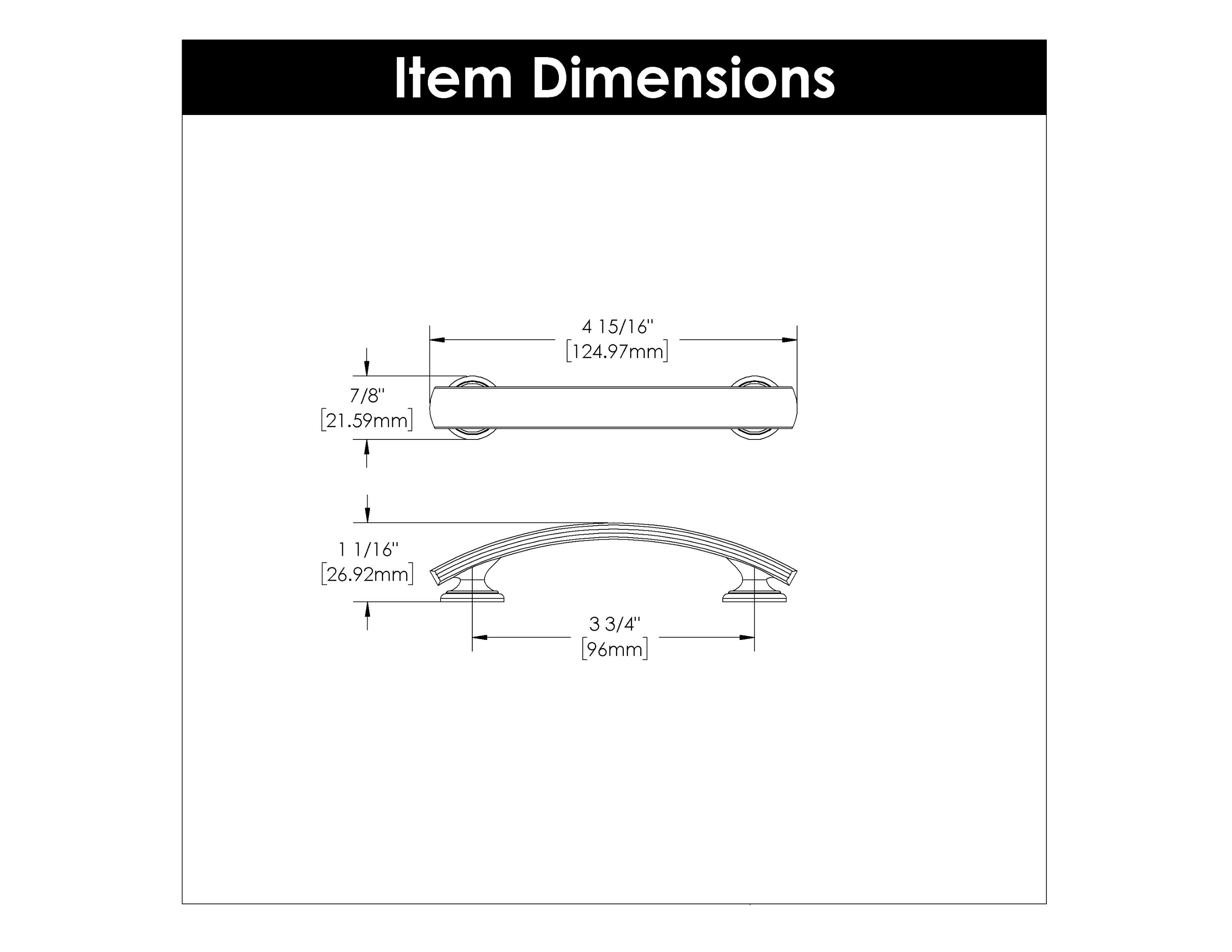 Hickory Hardware Twist Cabinet Arch Pull 3 3/4 (96mm) Ctr Black Iron