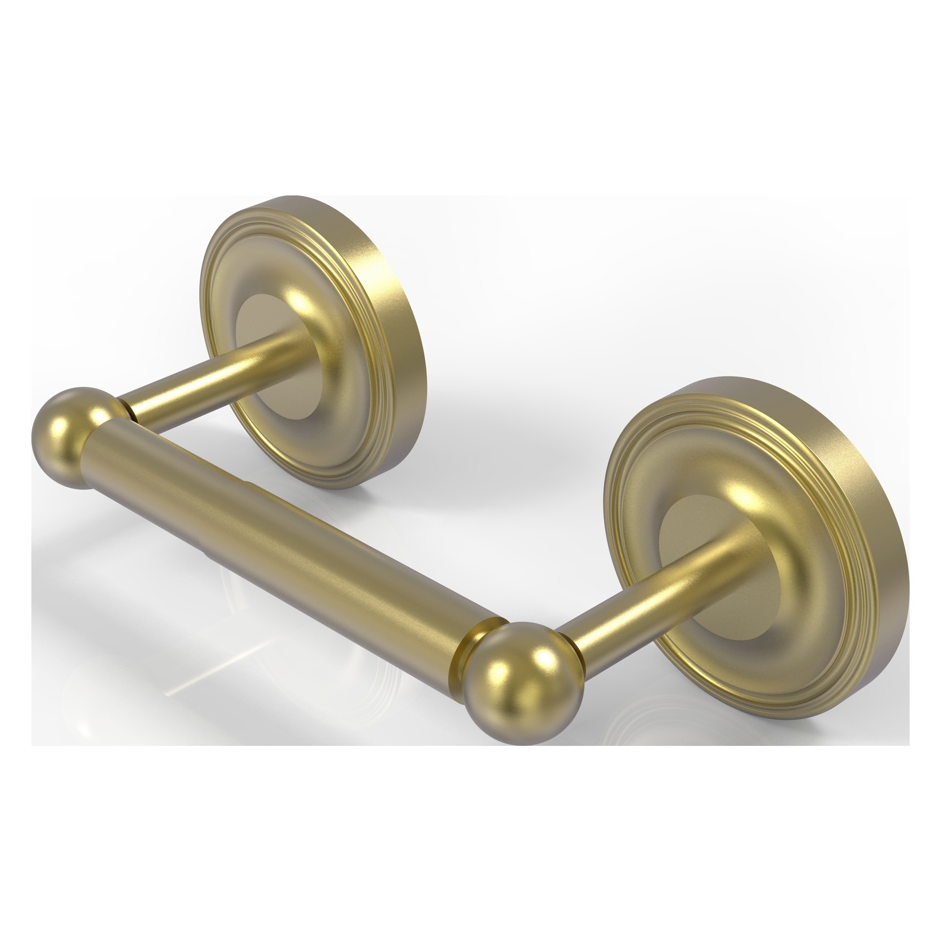Allied Brass PR-24-SBR Prestige Regal Satin Brass Wall mount Double post Toilet Paper Holder 1 -Rolls with Storage