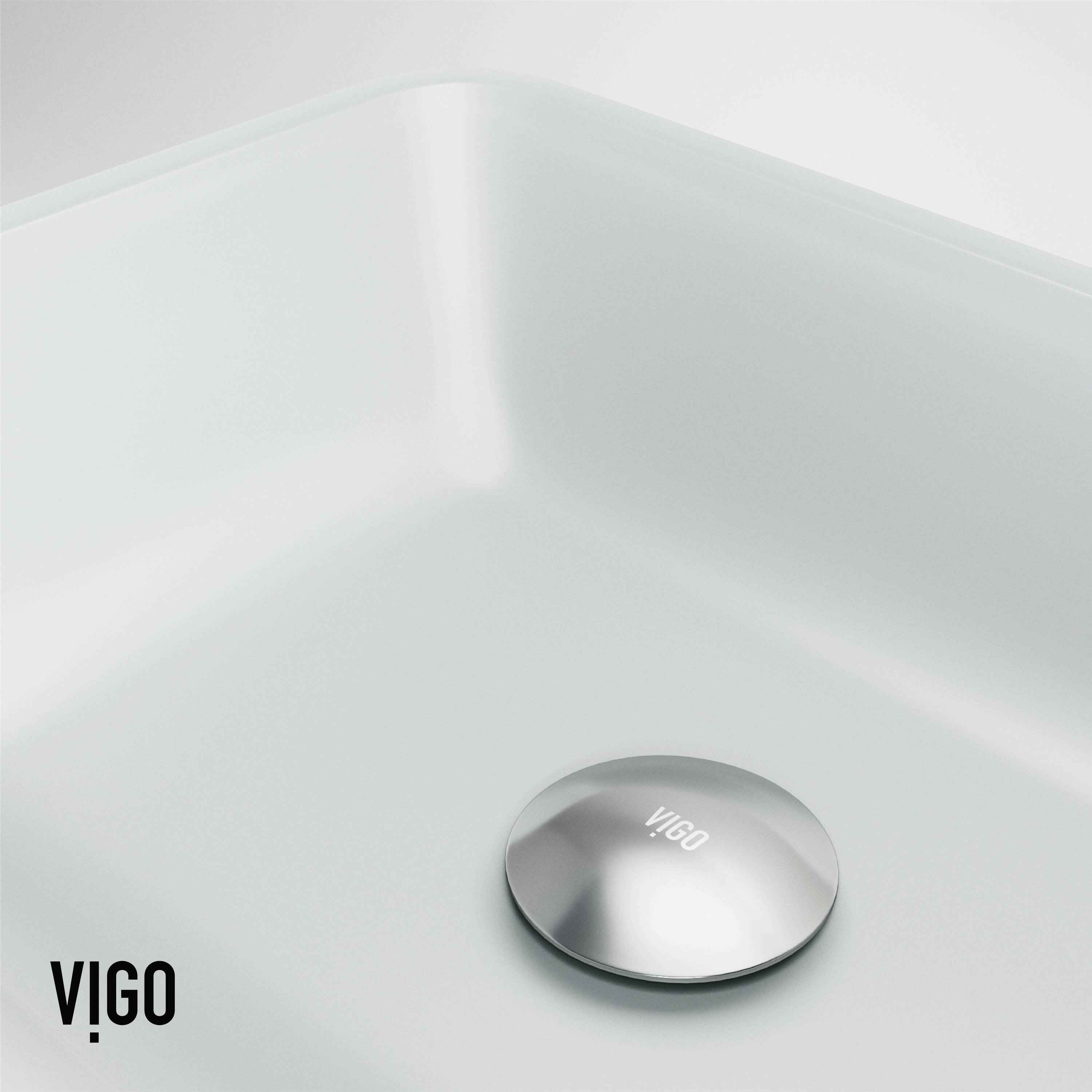 Sottile 18" Frosted Glass Rectangular Above-Counter Vessel Sink - White
