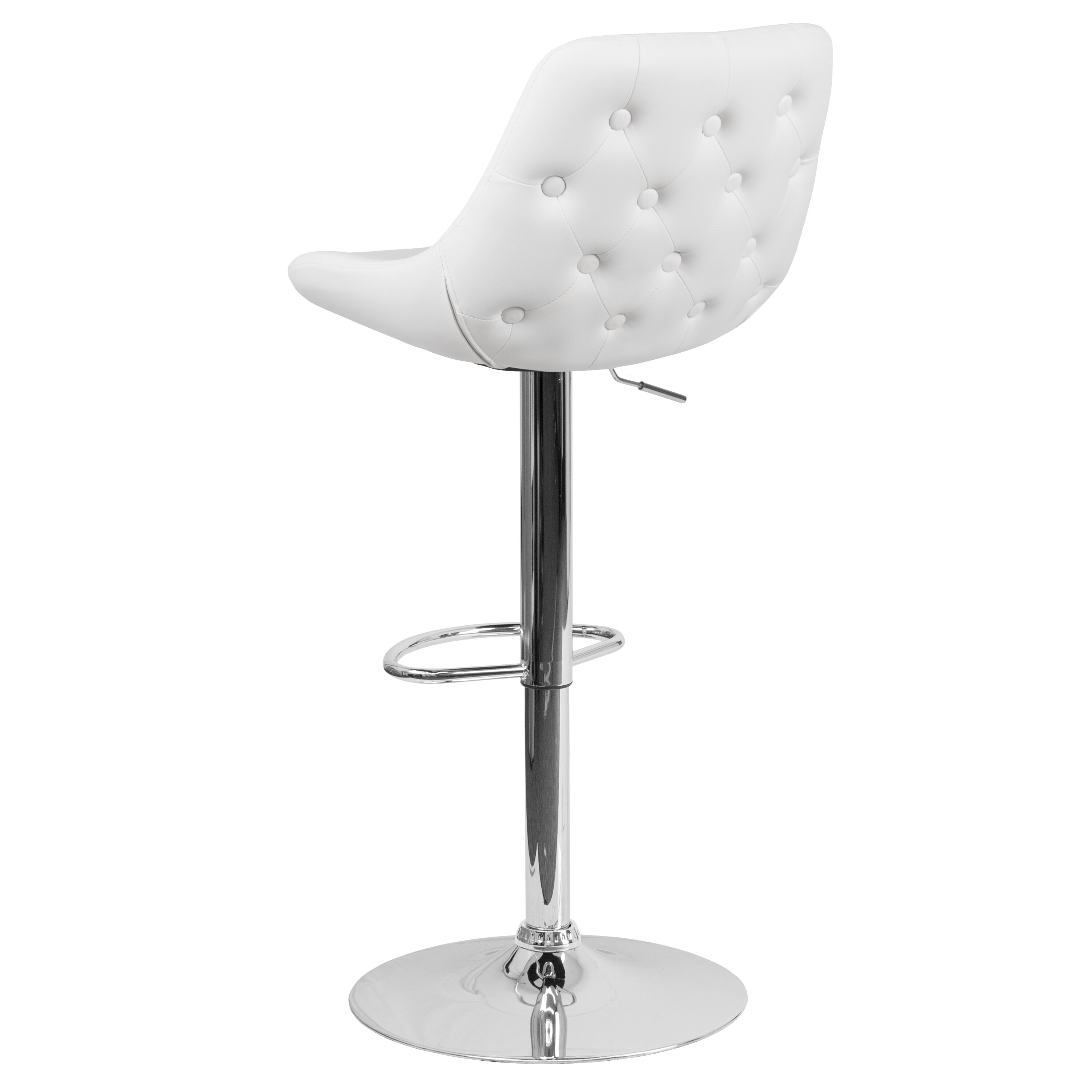 white and silver barstools