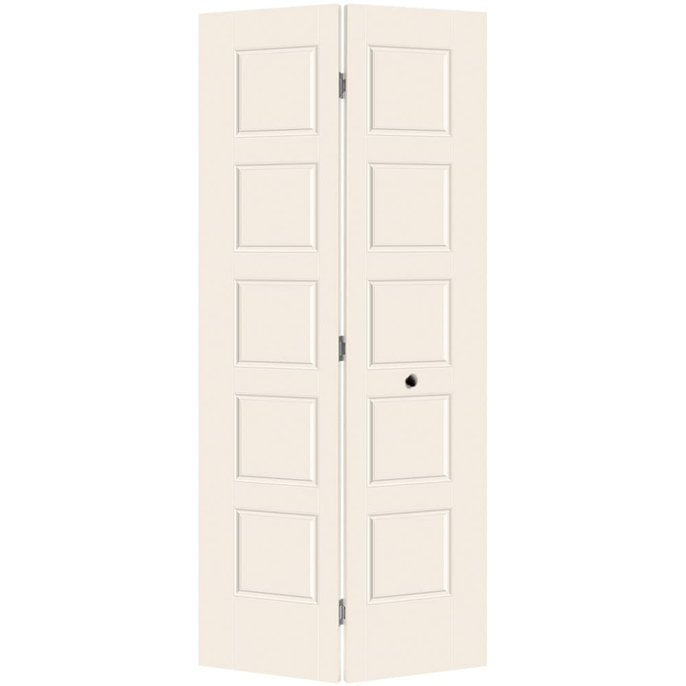 Masonite 1444375 Riverside 36-in x 80-in Moonglow 5-panel equal Smooth Hollow core Prefinished Molded composite Closet Bifold Door ( Hardware Included )