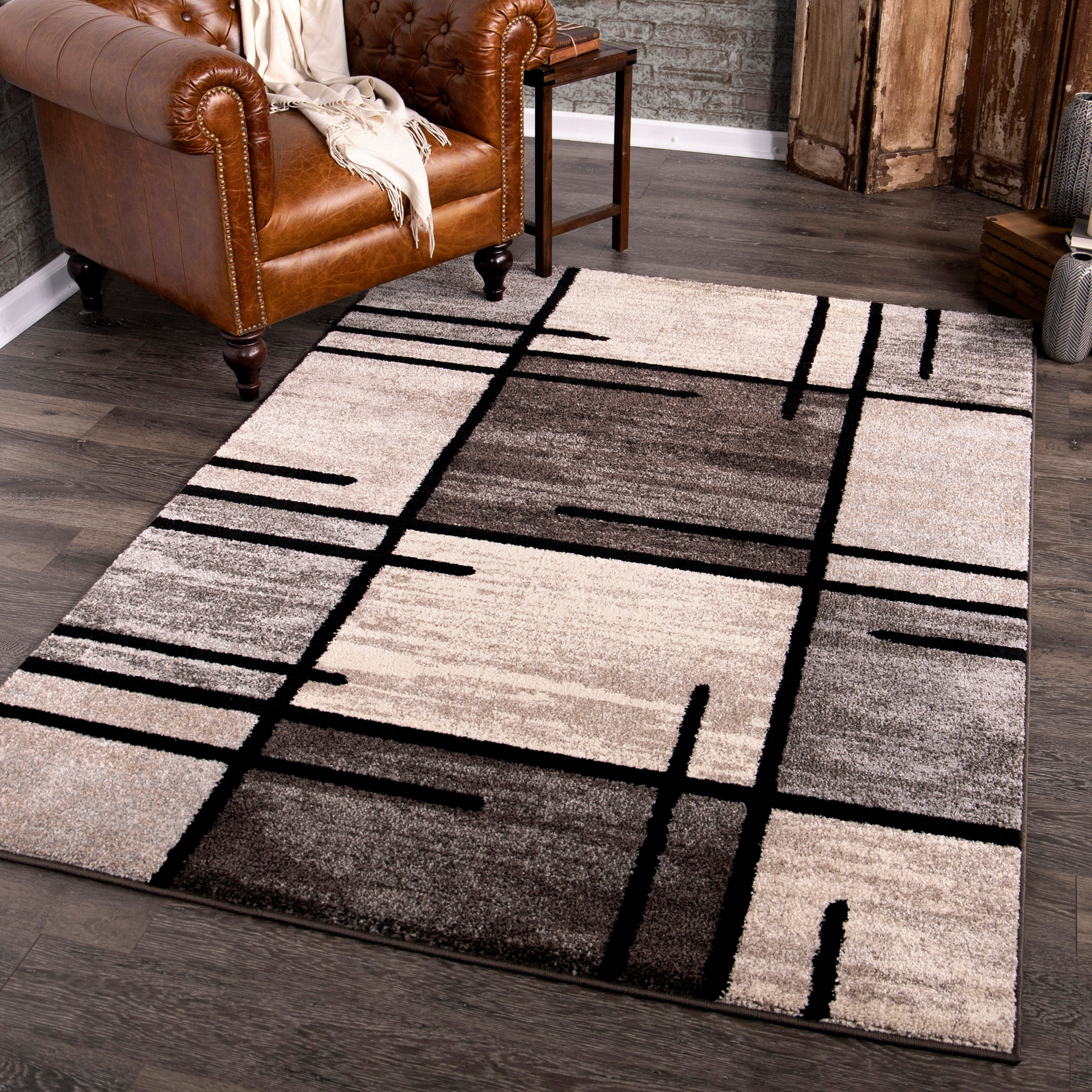 Orian Rugs American Heritage 8 X 10 Ft Charcoal Indoor Geometric Farmhouse Cottage Area Rug In The Department At Lowes Com