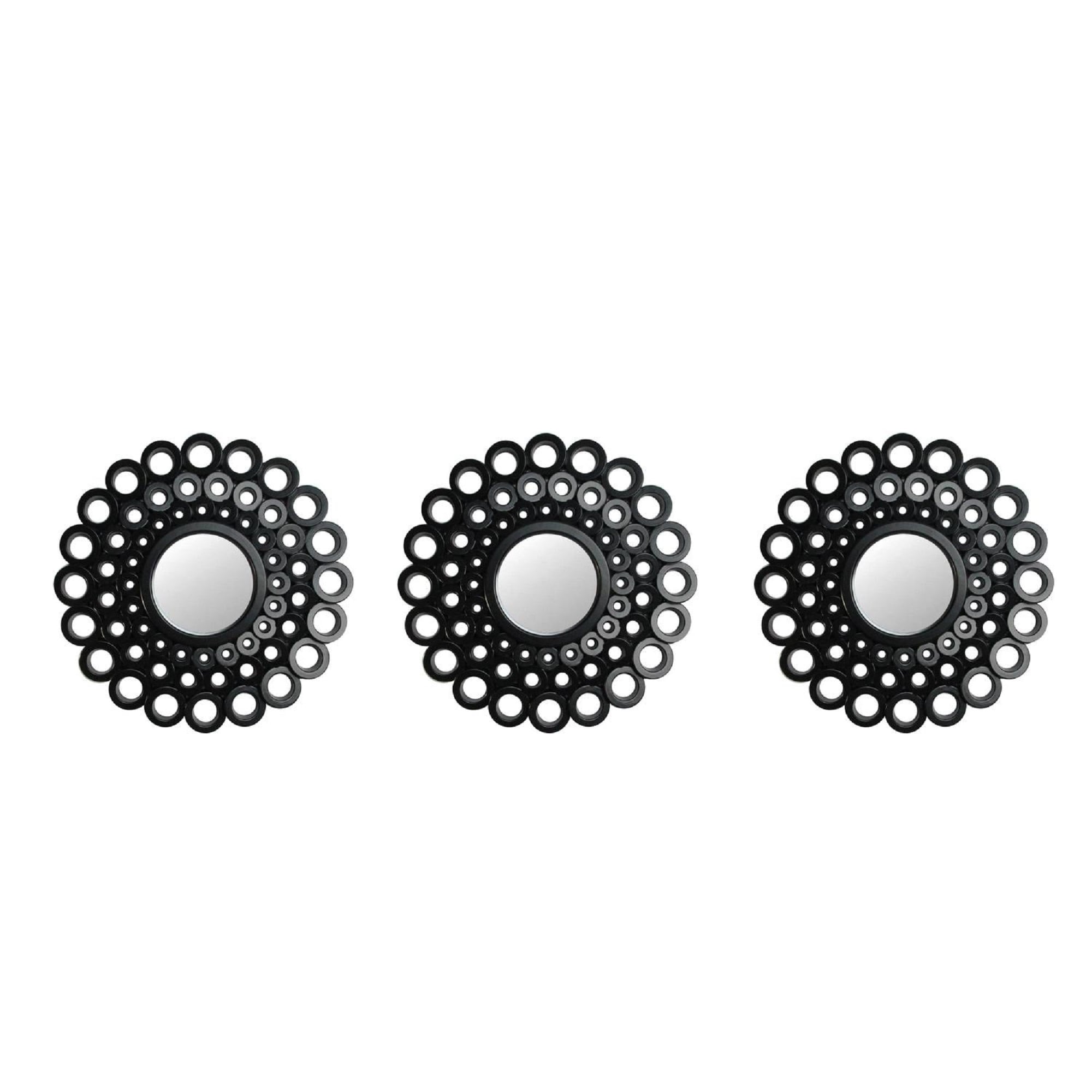 Northlight 32595157 1-in W x 9.5-in H Round Black Framed Full Length Wall Mirror
