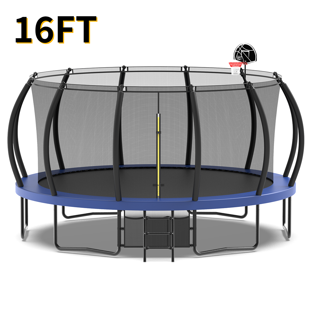Kahomvis MERS-QPW1-005 Trampolines 16-ft Round Backyard in Black
