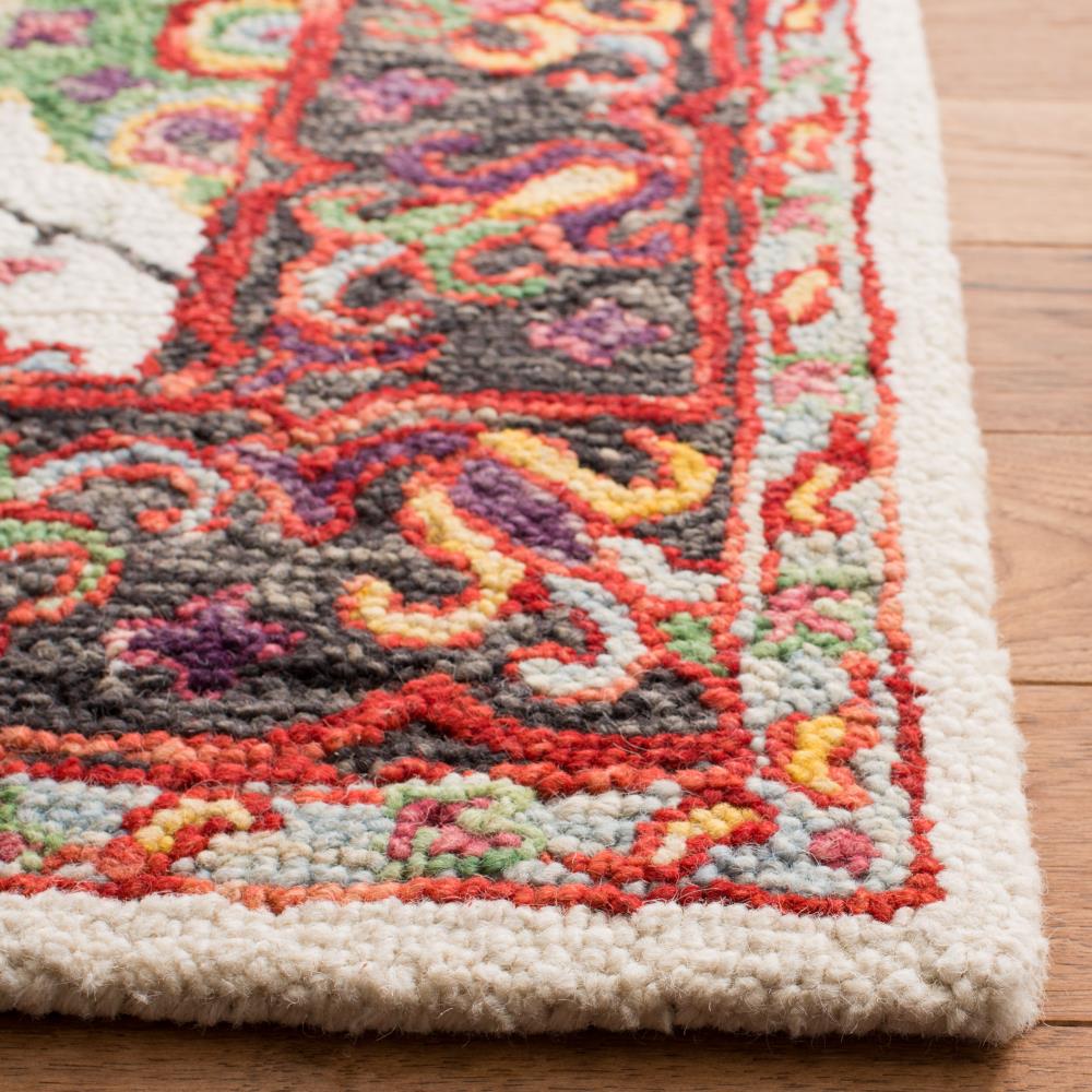 Trace TRC524 Hand Tufted Area Rug - Ivory/Red - 6'x6' - Safavieh.