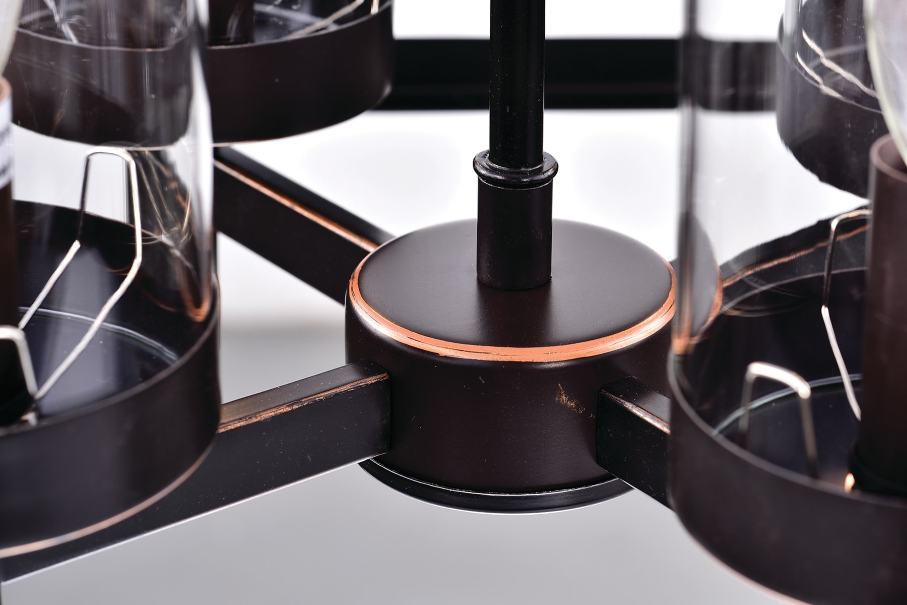 Oil Rubbed Bronze 4-Light Hexagon Cage Chandelier