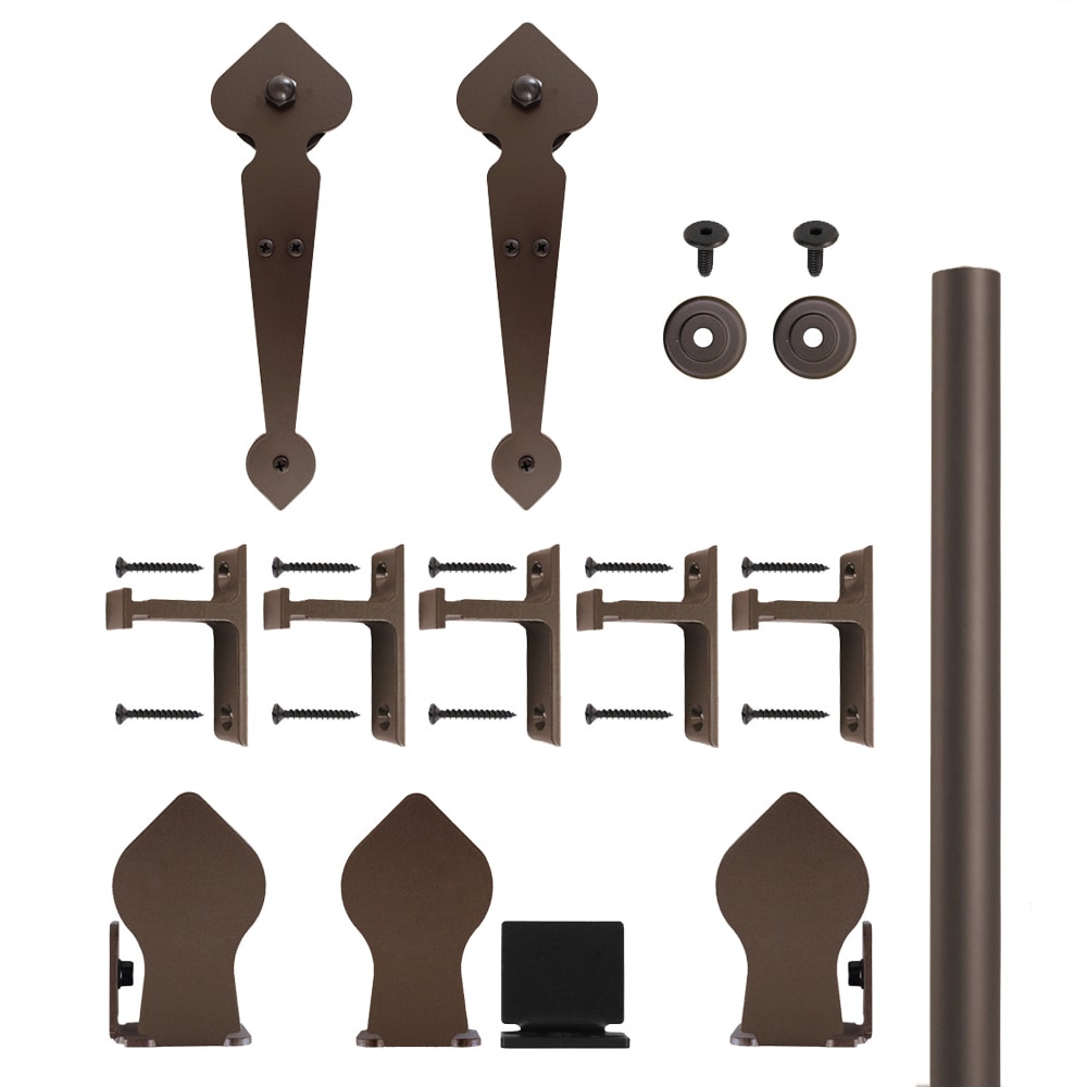 Quiet Glide QG.1100-96.07 96-in Oil-rubbed Bronze Indoor Standard Single Barn door hardware kit