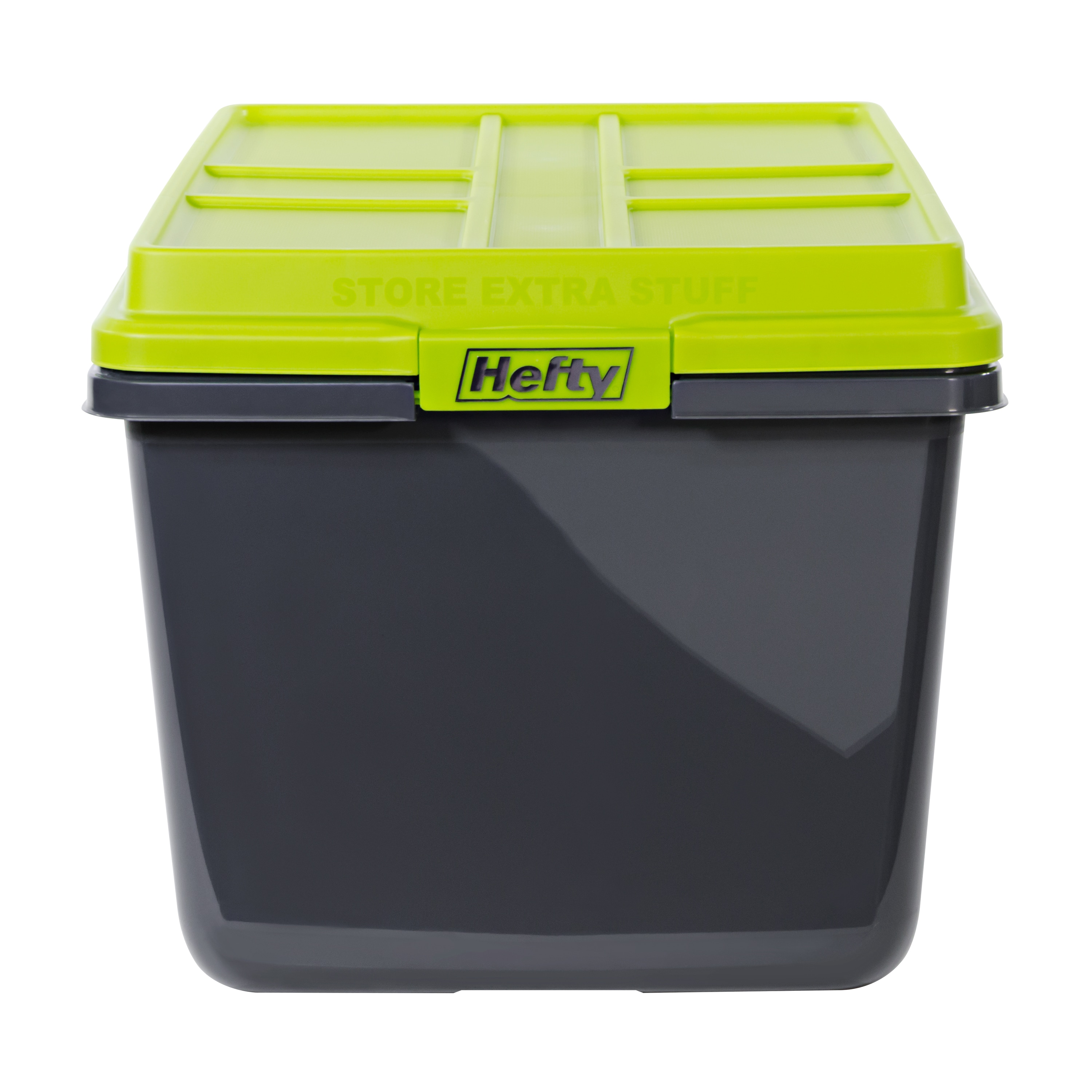 Hefty HI-Rise Large 18-Gallons (72-Quart) Grey/Green Weatherproof Heavy  Duty Tote with Latching Lid in the Plastic Storage Containers department at