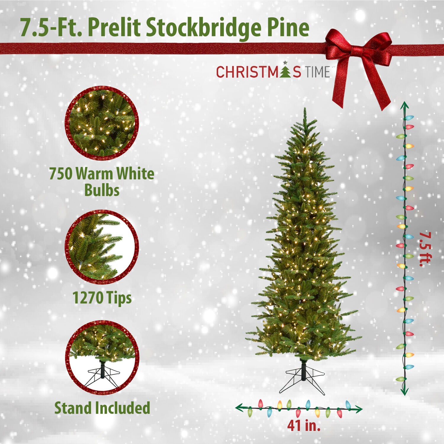 Christmas Time CT-SP075-LED Artificial-Christmas-Trees - View #2