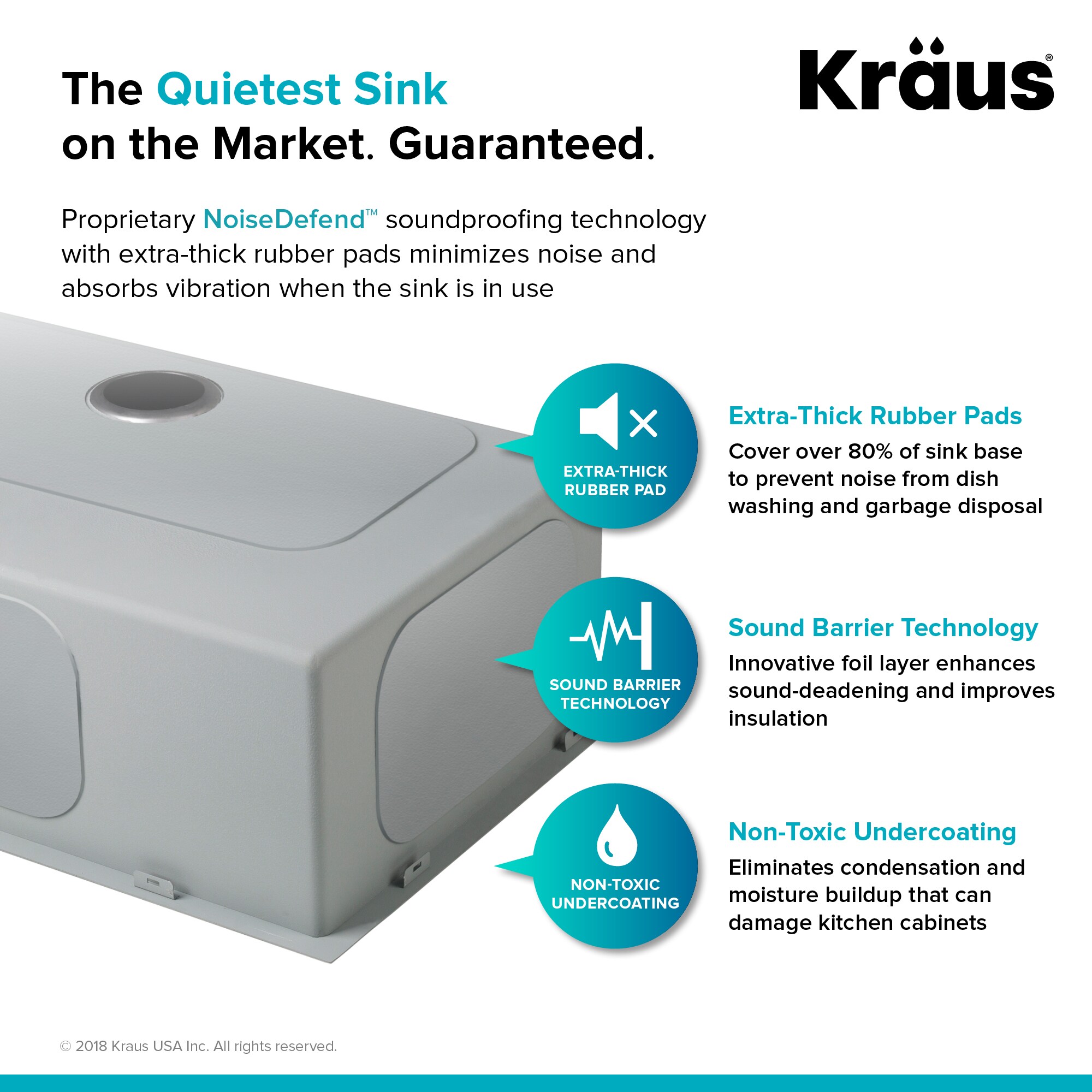 Kraus Standart PRO Dualmount 33in x 22in Stainless Steel Single Bowl