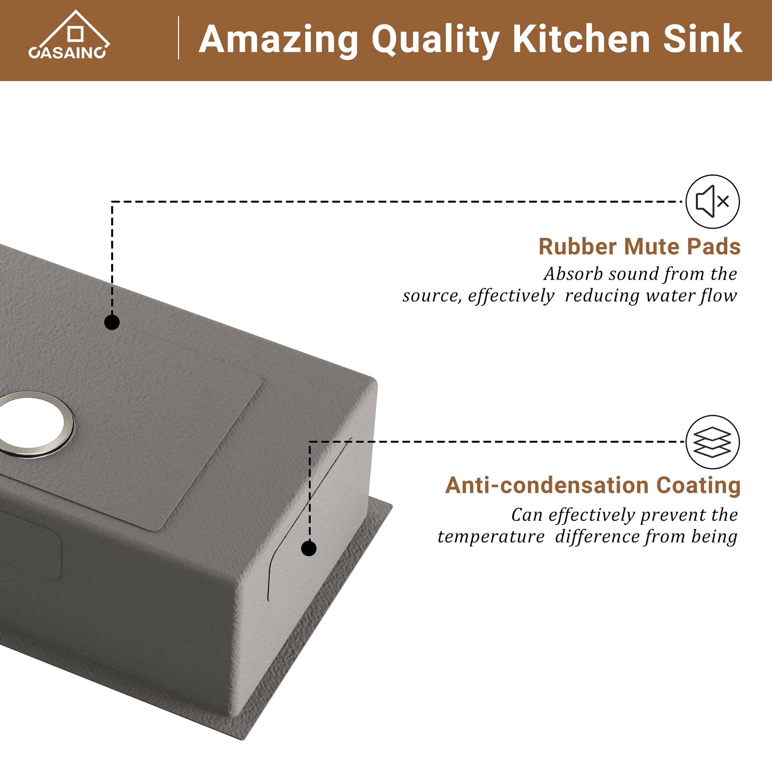 CASAINC YS-FH-SINK-022-WE Kitchen-Sinks - View #6
