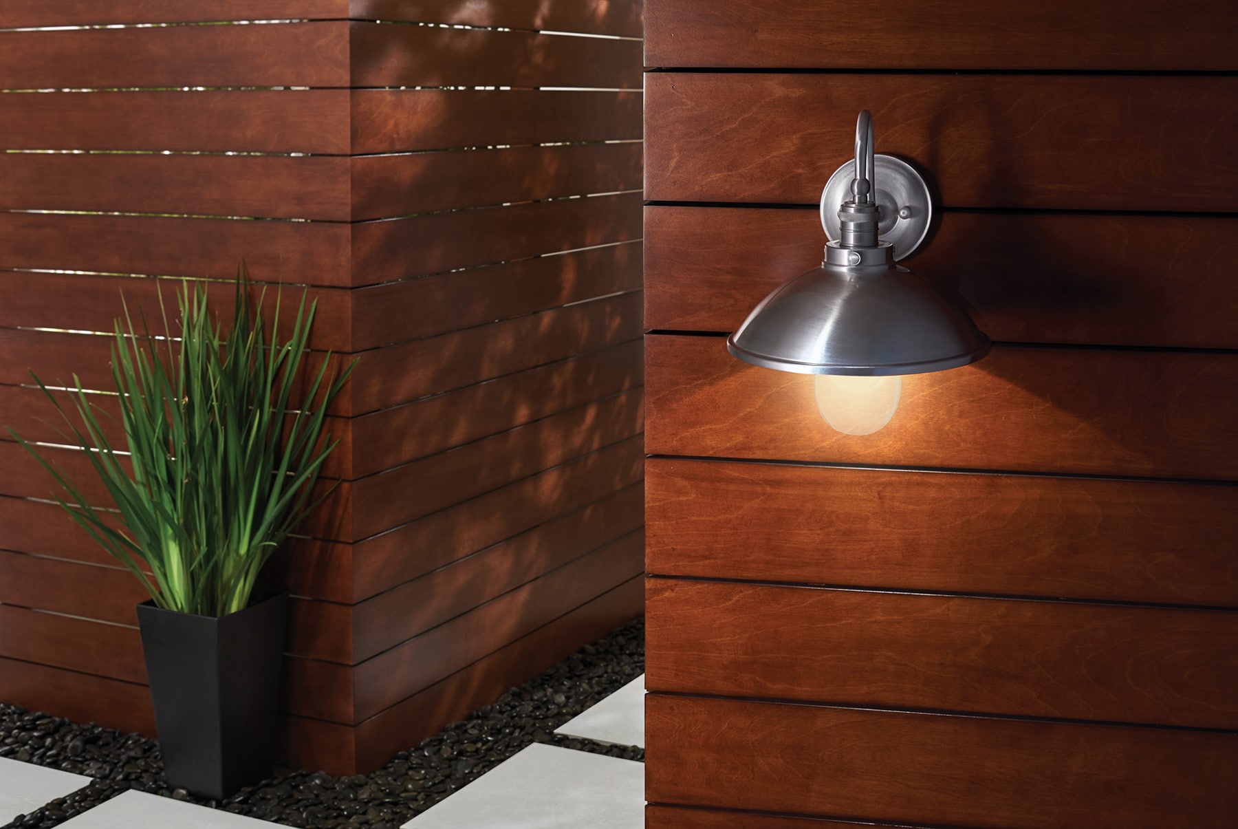 Minka Lavery 71163-A144 Downtown Edison 1 -Light 13-in H Brushed Stainless steel Hardwired Outdoor Wall Light