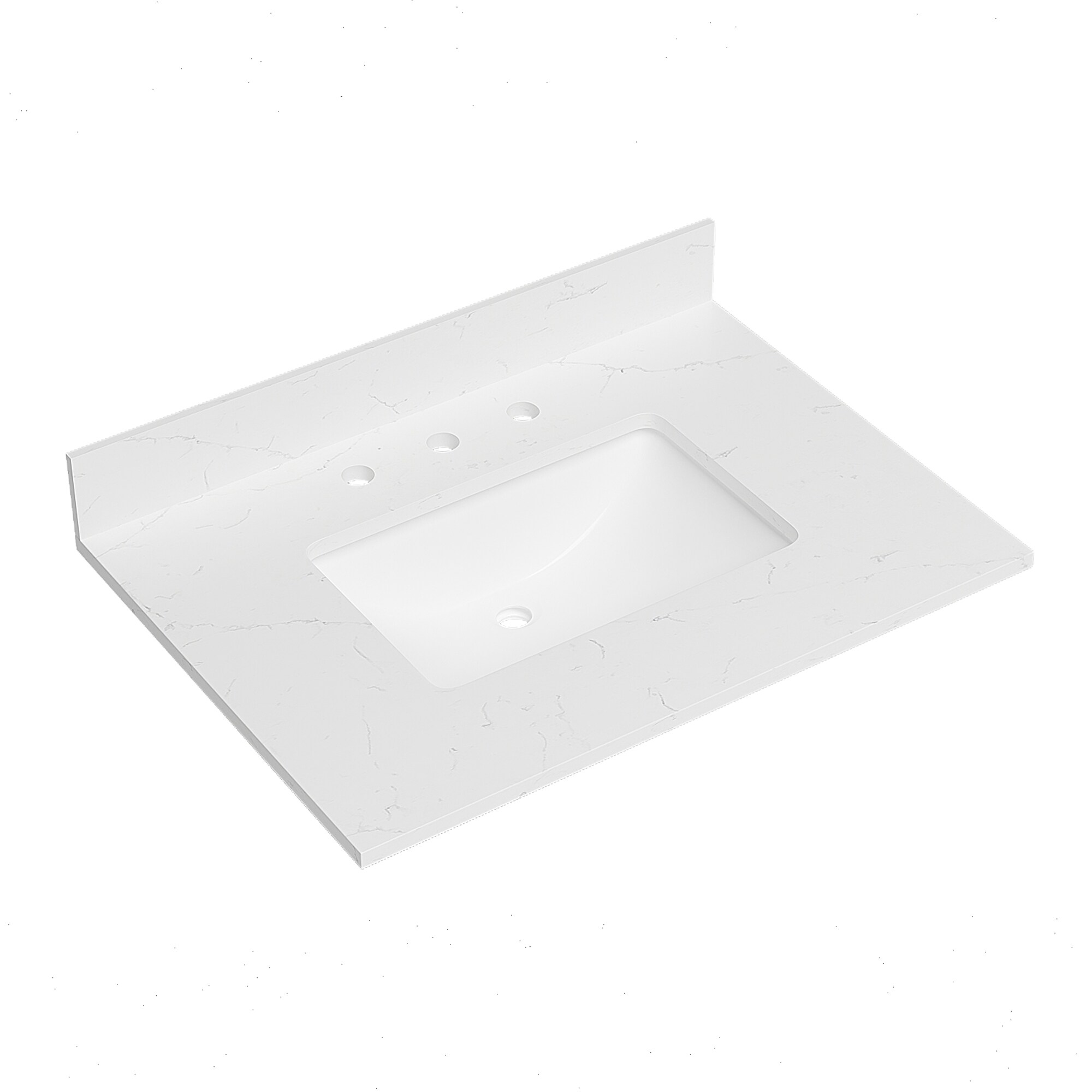 DELUXE LIVING Bianco Bella 31-in x 22-in White Quartz Undermount Single ...