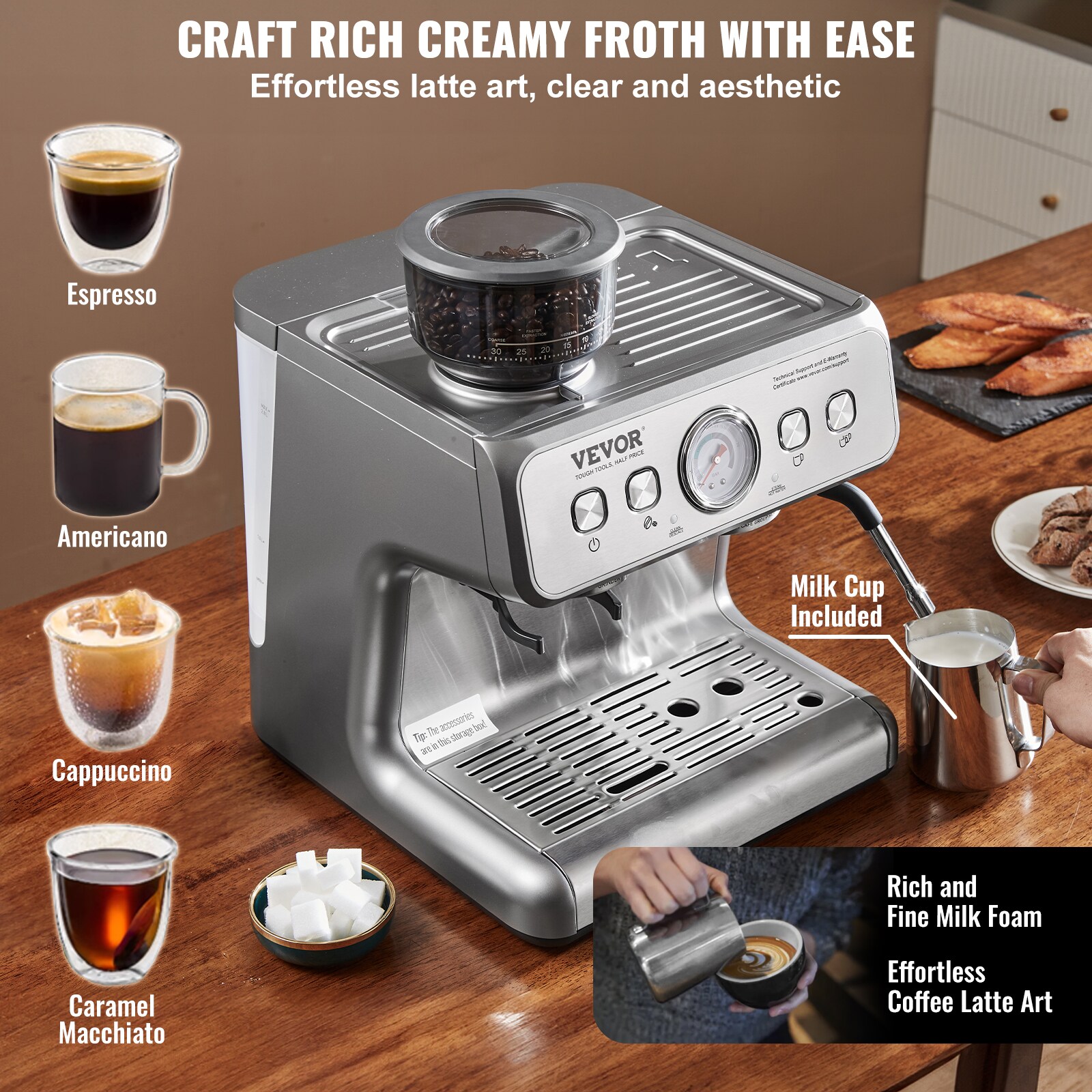 VEVOR KZJFLEXI870MMF0WYV1 Espresso-Machines - View #8