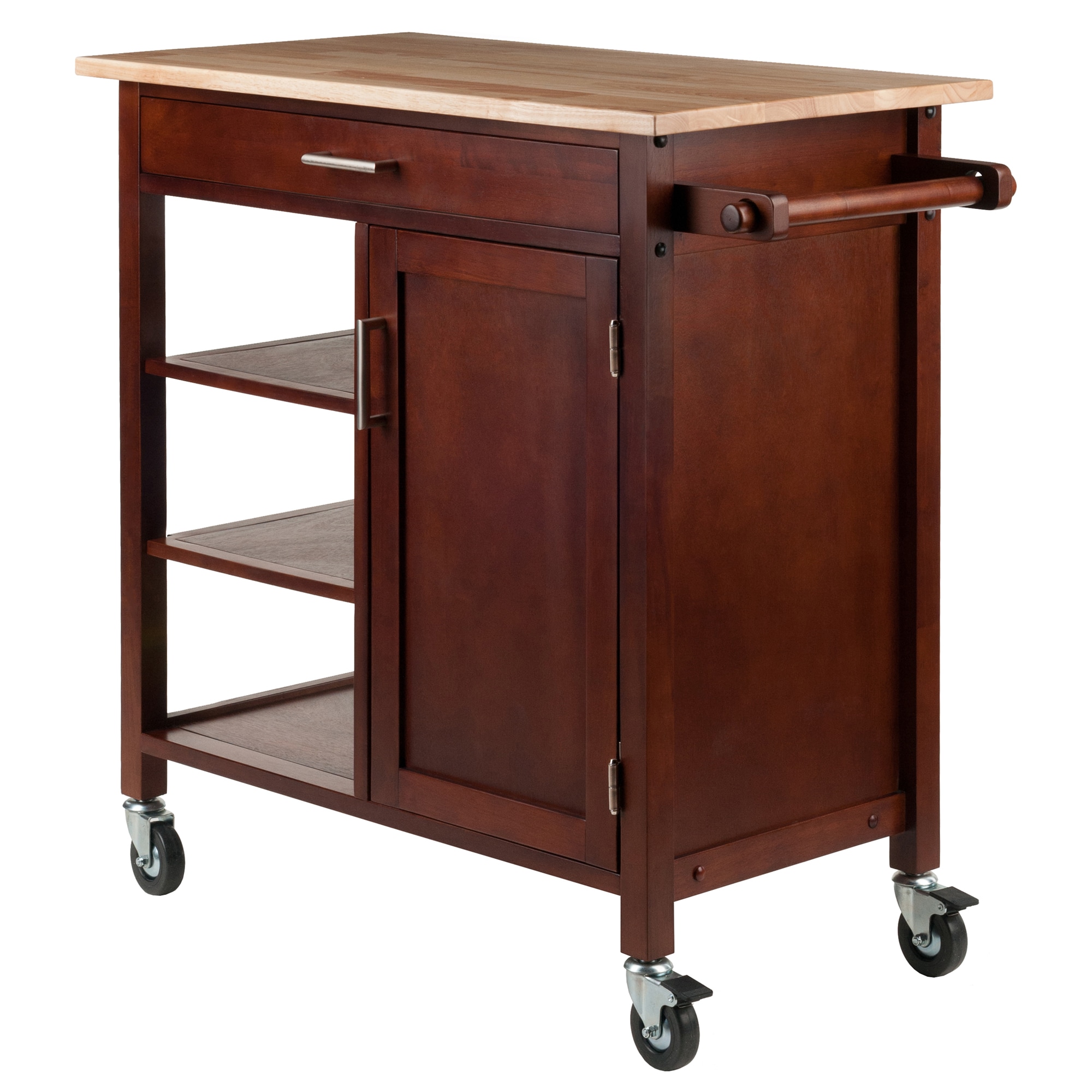 Winsome Wood Wood Base with Wood Top Rolling Kitchen Cart (20.47