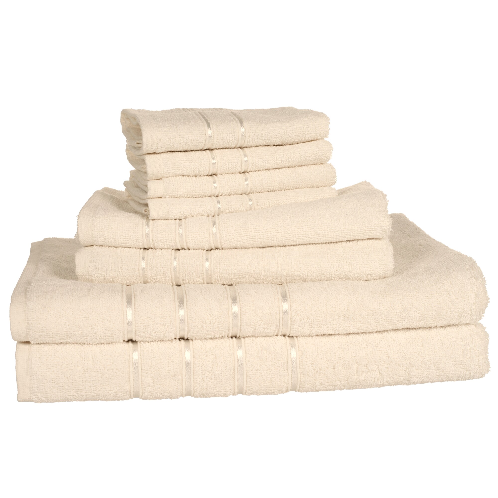 Hastings Home 10-Piece Bone Cotton Bath Towel Set (Hastings Home Bath Towels)  in Off-White