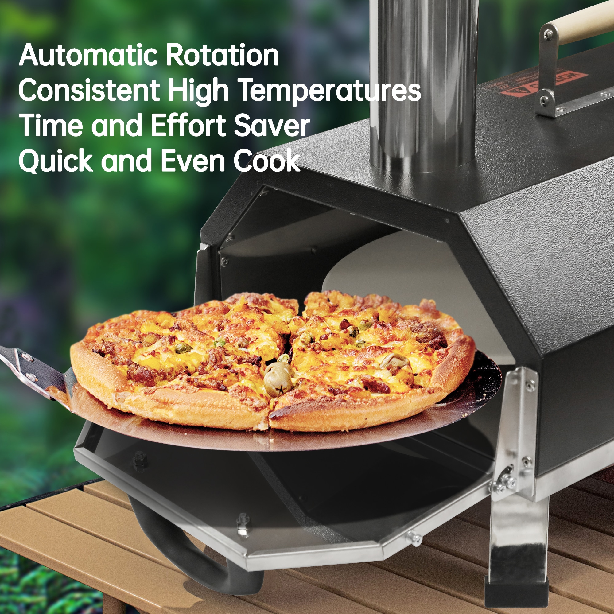 Siavonce Outdoor Cooking Pizza Maker Wood Pellet Pizza Oven with ...