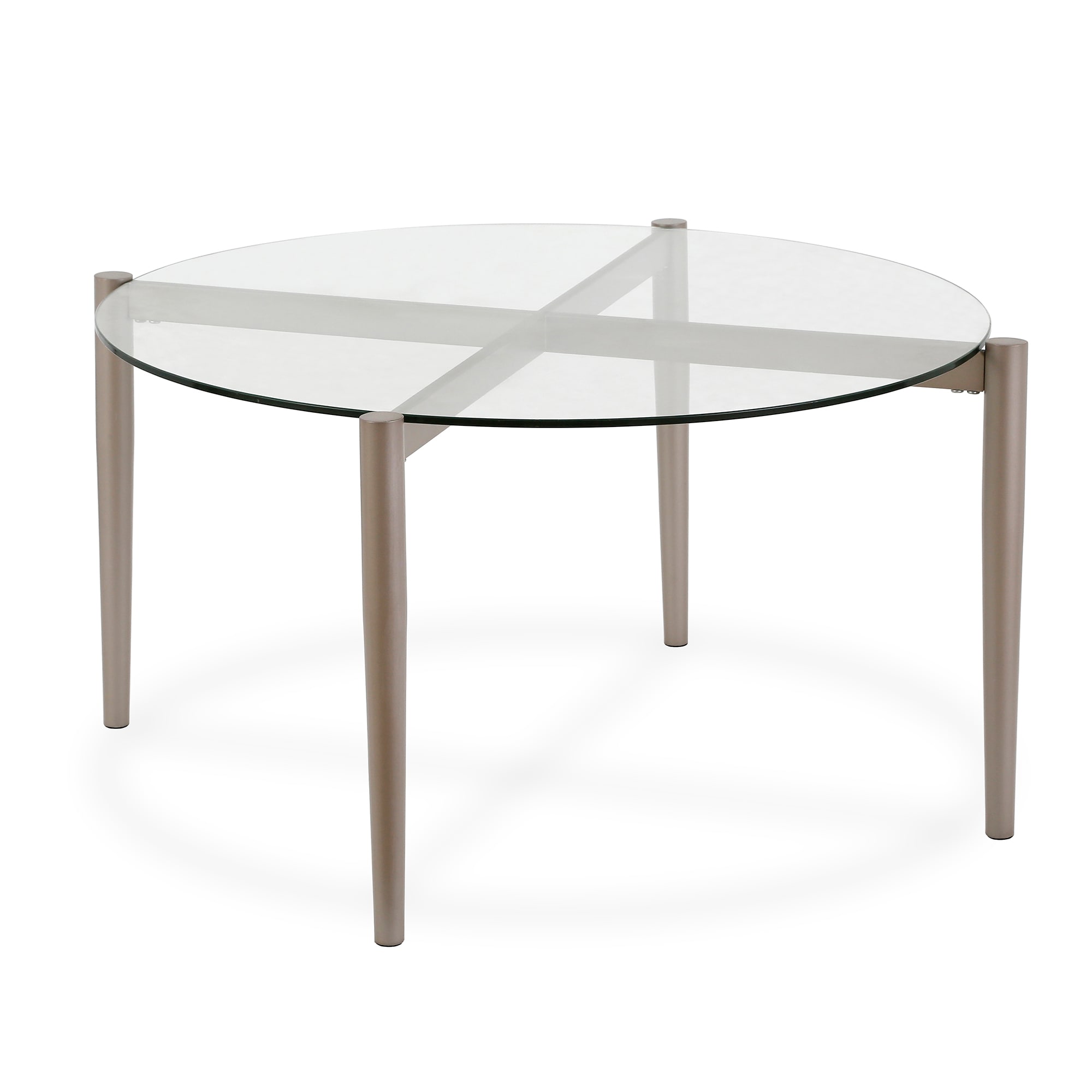 Hailey Home CT0177 Kadmos Satin nickel Glass Modern Coffee Table
