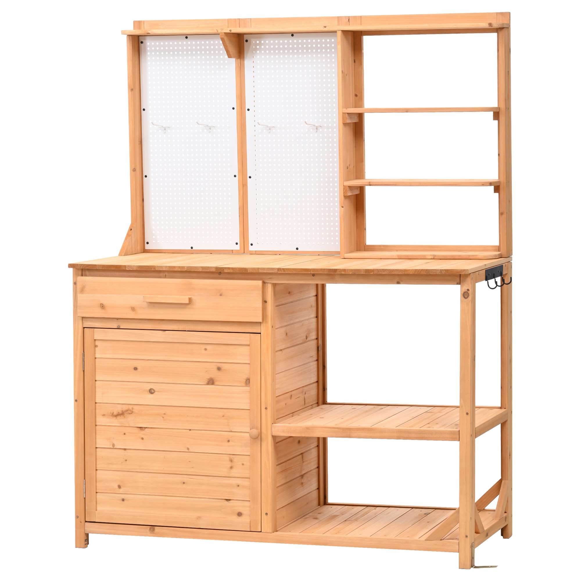 SINOFURN SYA010591NT 50.2-in x 65.7-in x 19.7-in Natural Potting Bench