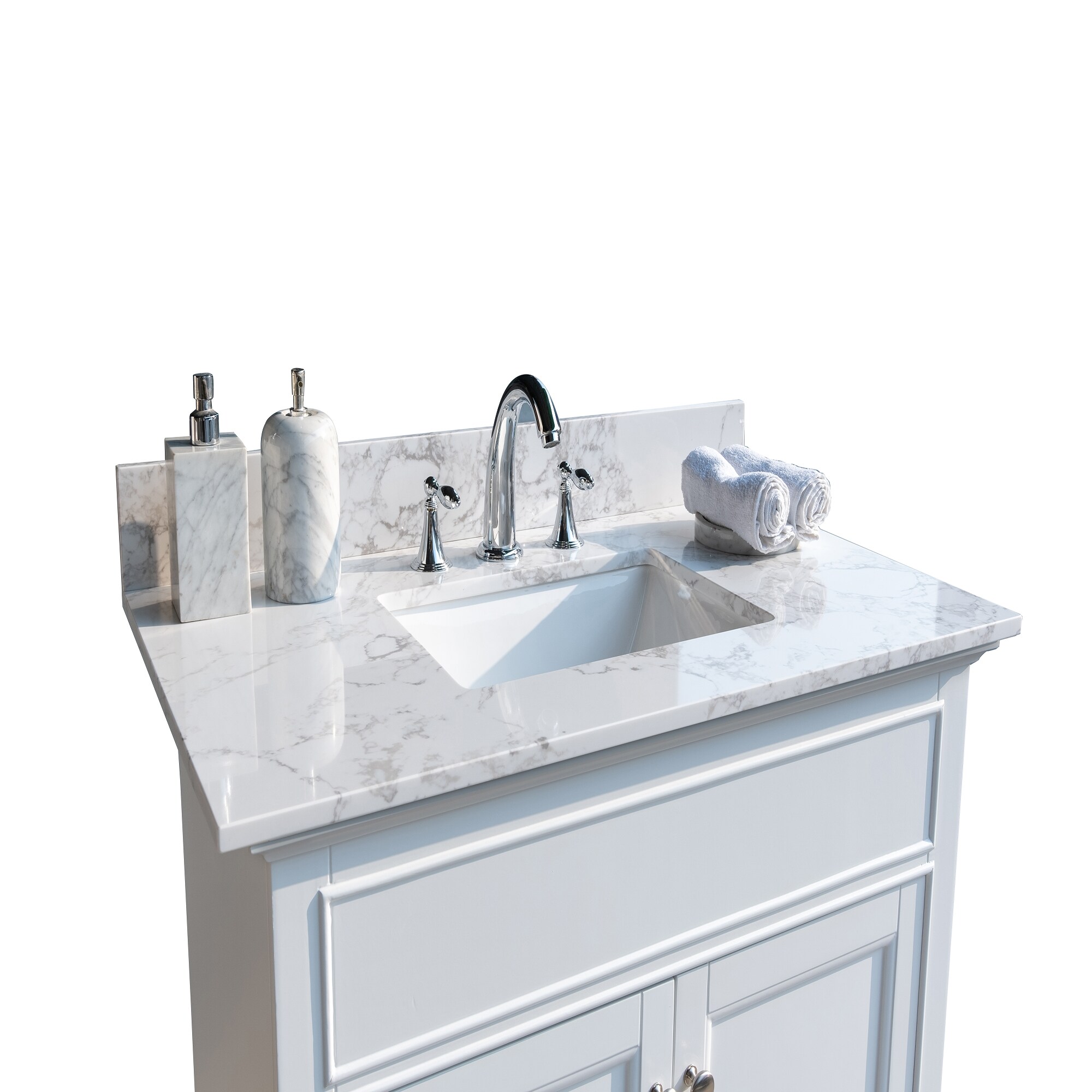 CASAINC 37-in x 22-in Gray Engineered Marble Undermount Single Sink 1 ...