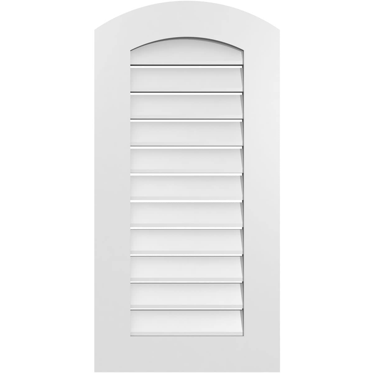 Ekena Millwork GVPAR18X3601SF 18-Inches x 36-Inches Off-white Round top PVC Gable Louver Vent