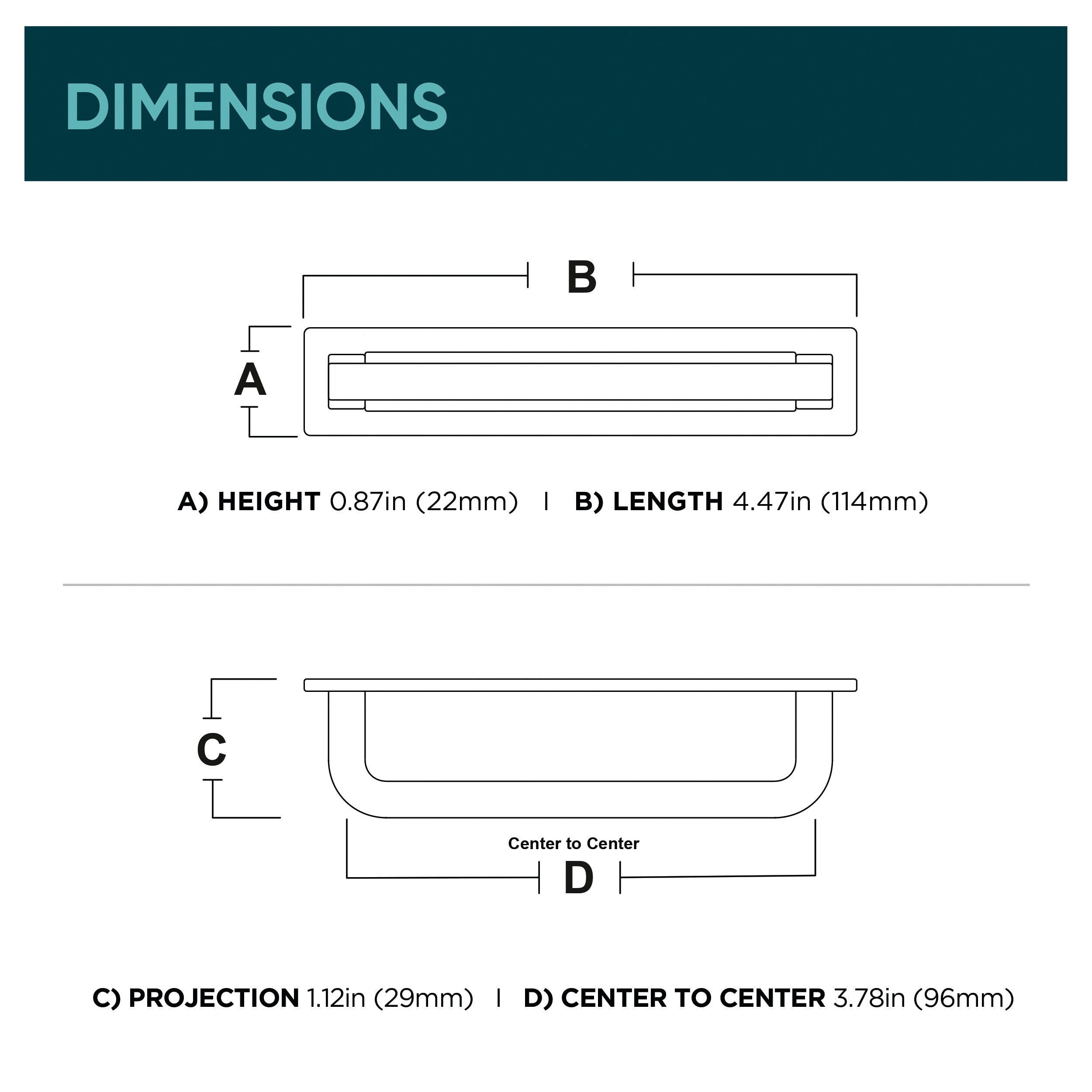 Origin 21 P48180W-FB-CP Cabinet-Pulls - View #6