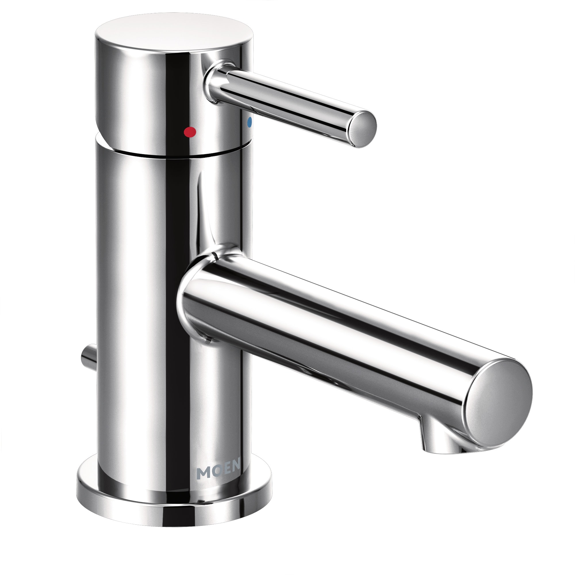 Moen 6191 Chrome Single hole 1-handle WaterSense Mid-arc Commercial/Residential Handle Bathroom Sink Faucet with Drain