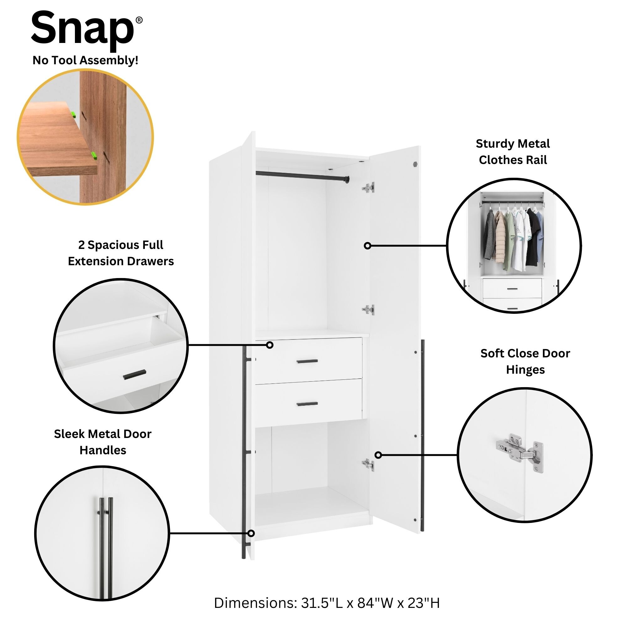 Manhattan Comfort 3-WC00123-WH Bedroom-Sets - View #7