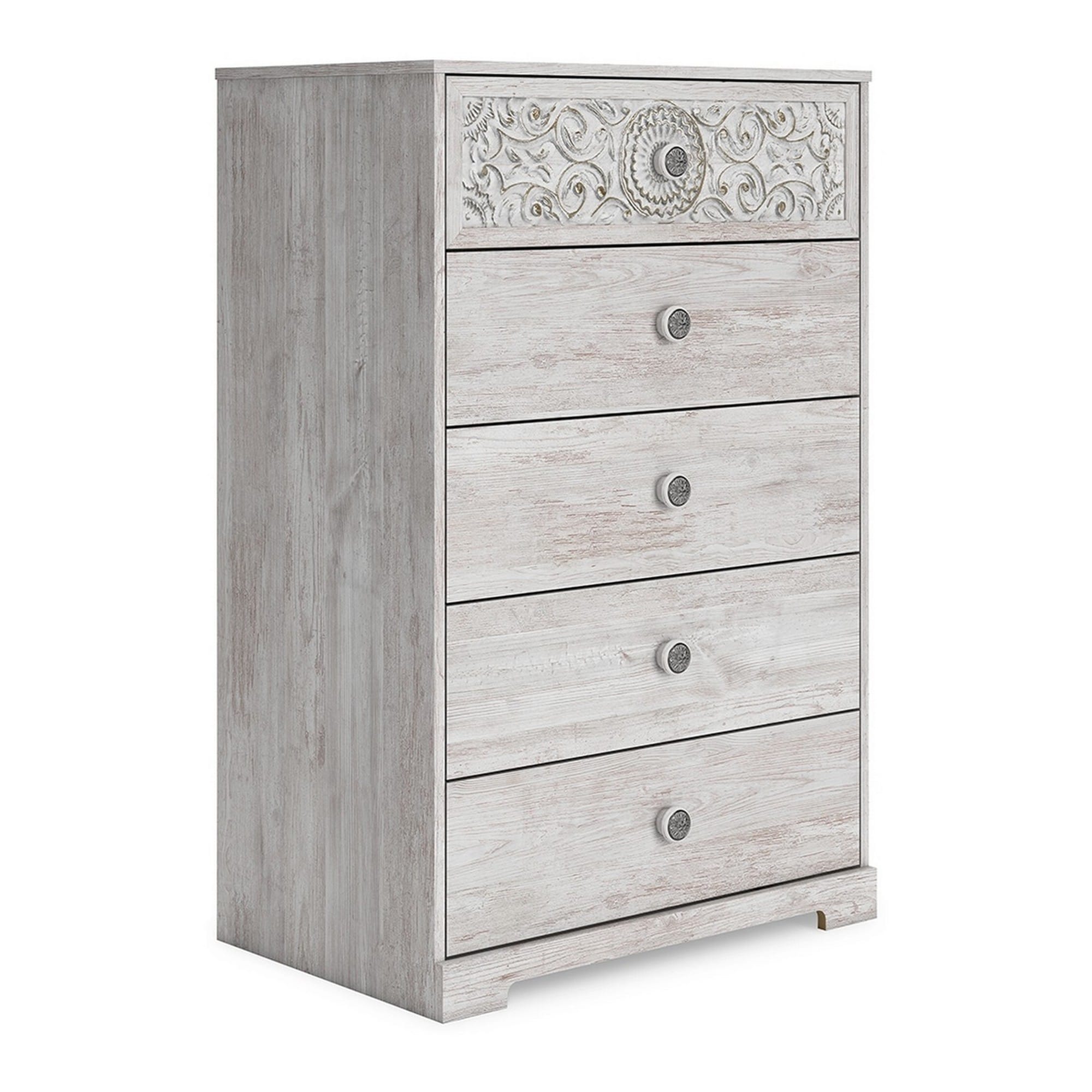 Benzara BM296907 White 5 -Drawer Standard dresser