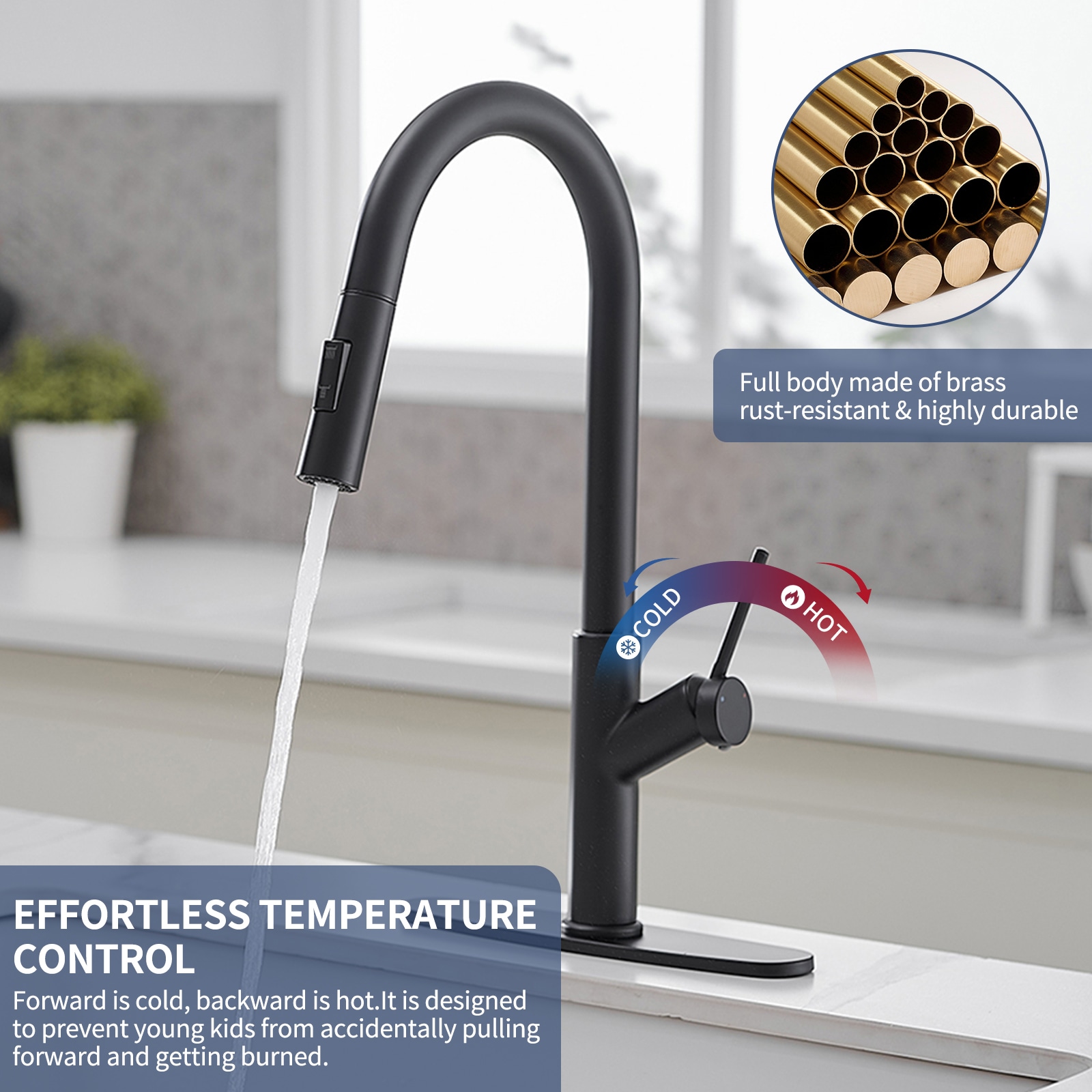 BWE A-94027-BLACK Kitchen-Faucets - View #2