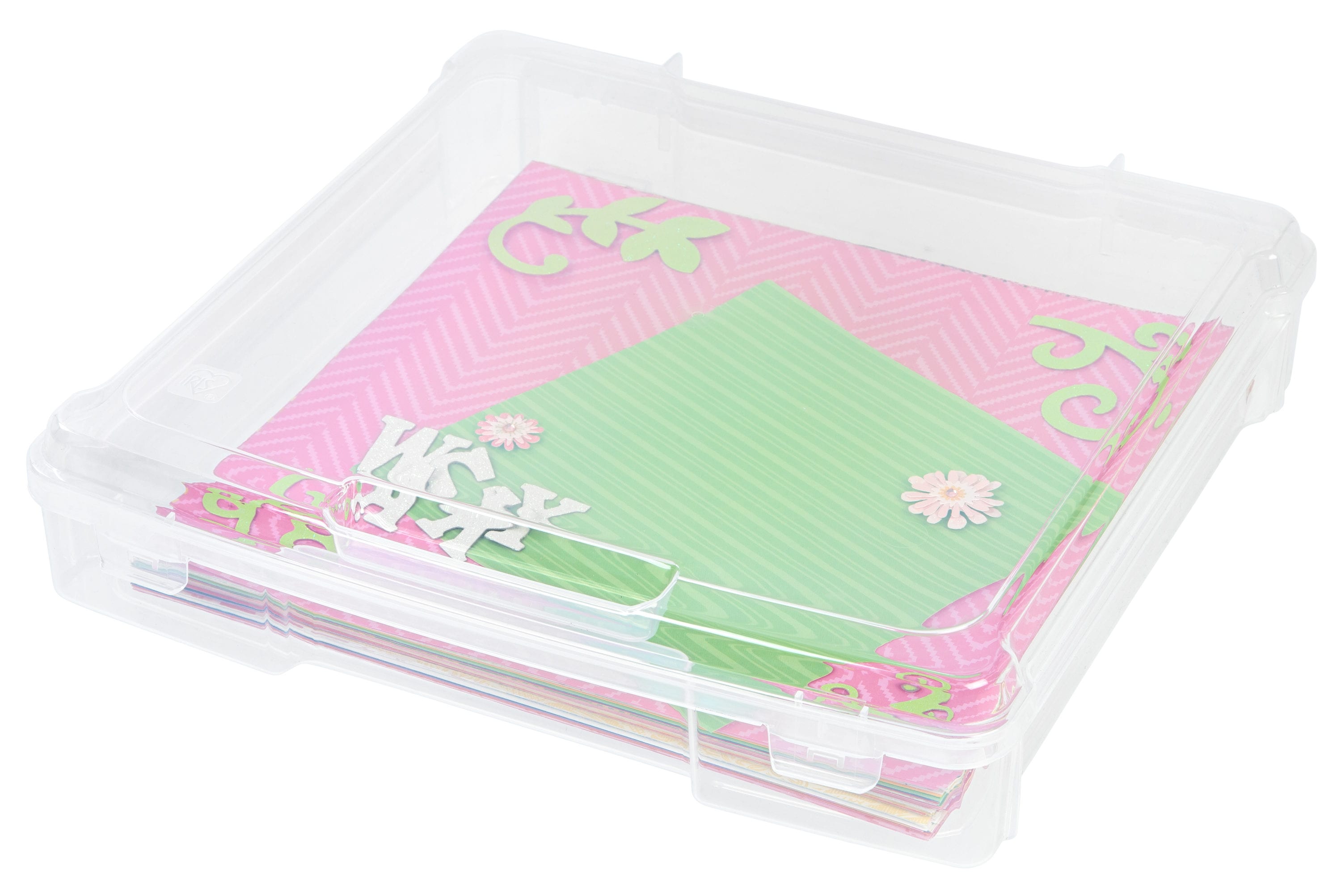 IRIS Portable Scrapbook Case for 12-in x 12-in Paper, Clear in the