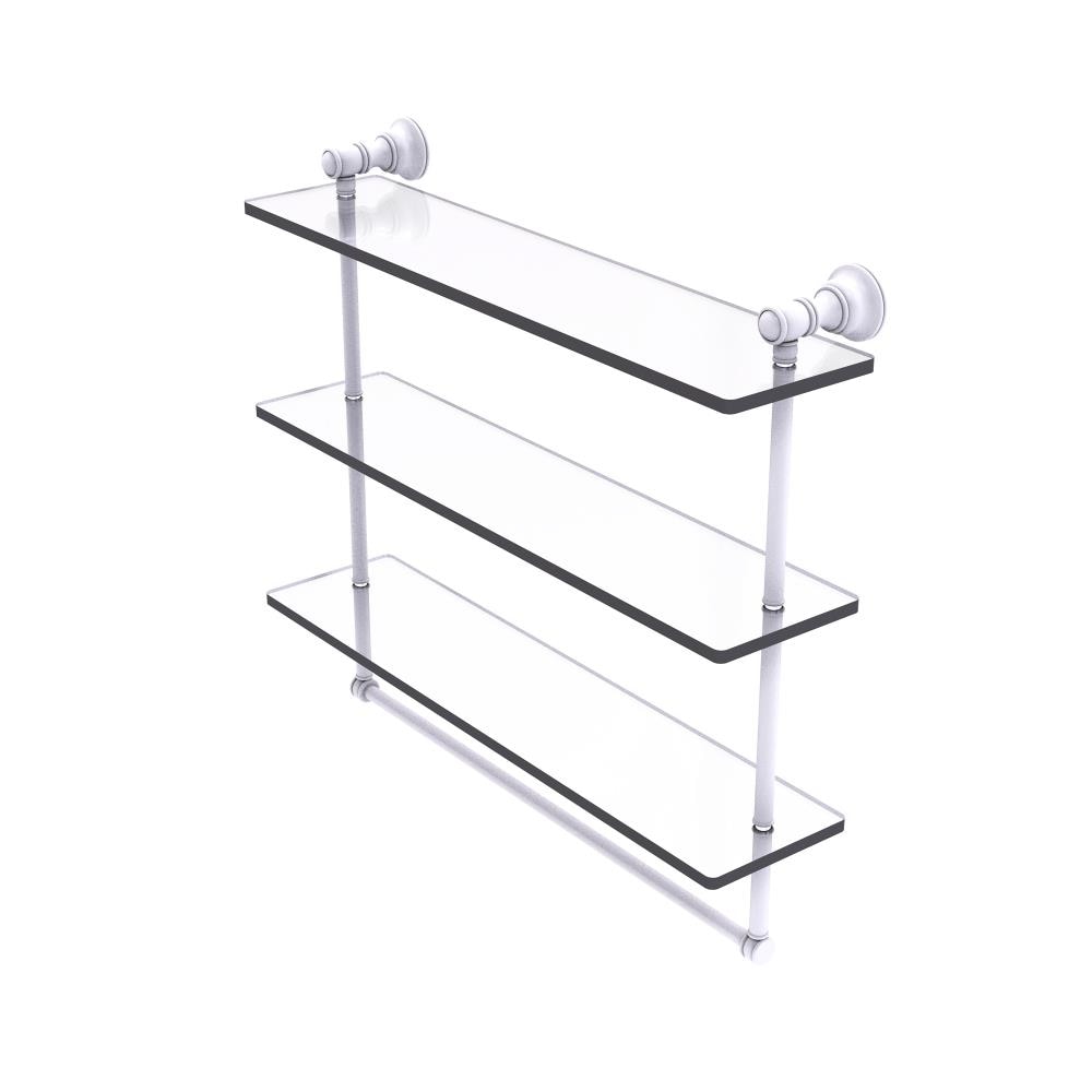 Allied Brass CL-5-22TB-WHM Carolina Matte White 3 -Tier Wall mount Bathroom Shelf ( 22-in x 19.7-in x 5-in )