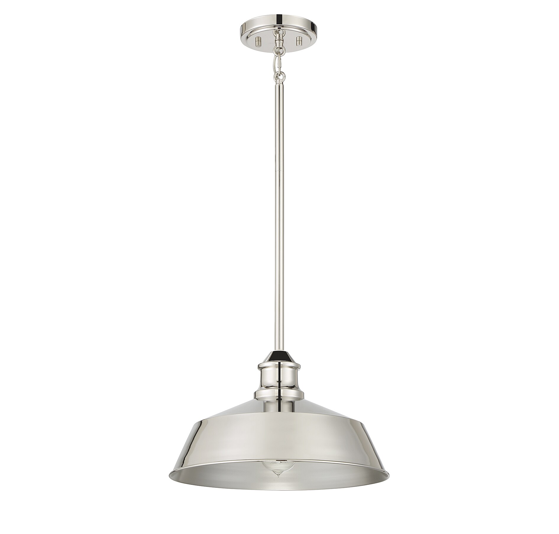 Polished Nickel Vintage Industrial 1-Light Pendant