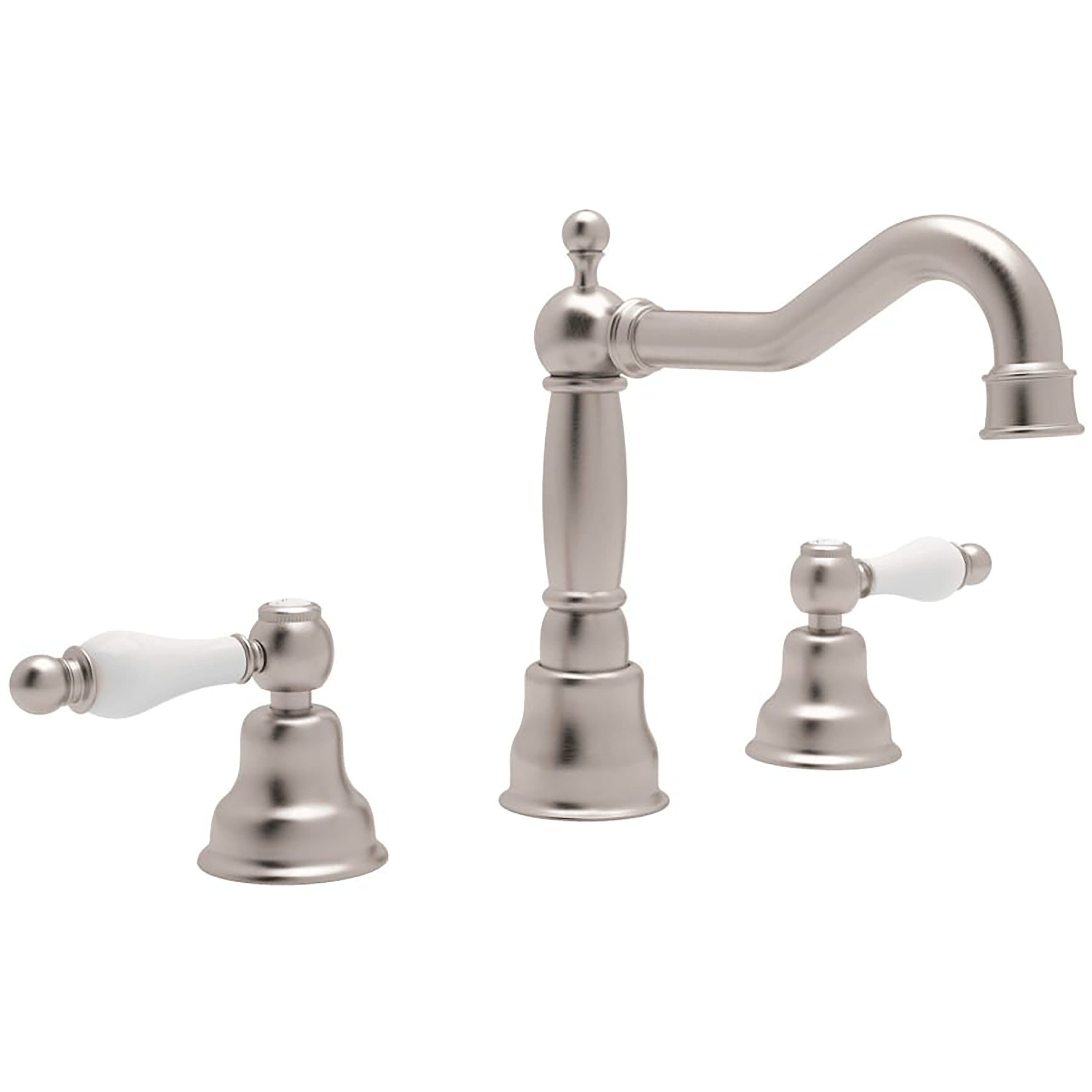 Rohl Satin Nickel Widespread 2-Handle Bathroom Sink Faucet with Drain ...