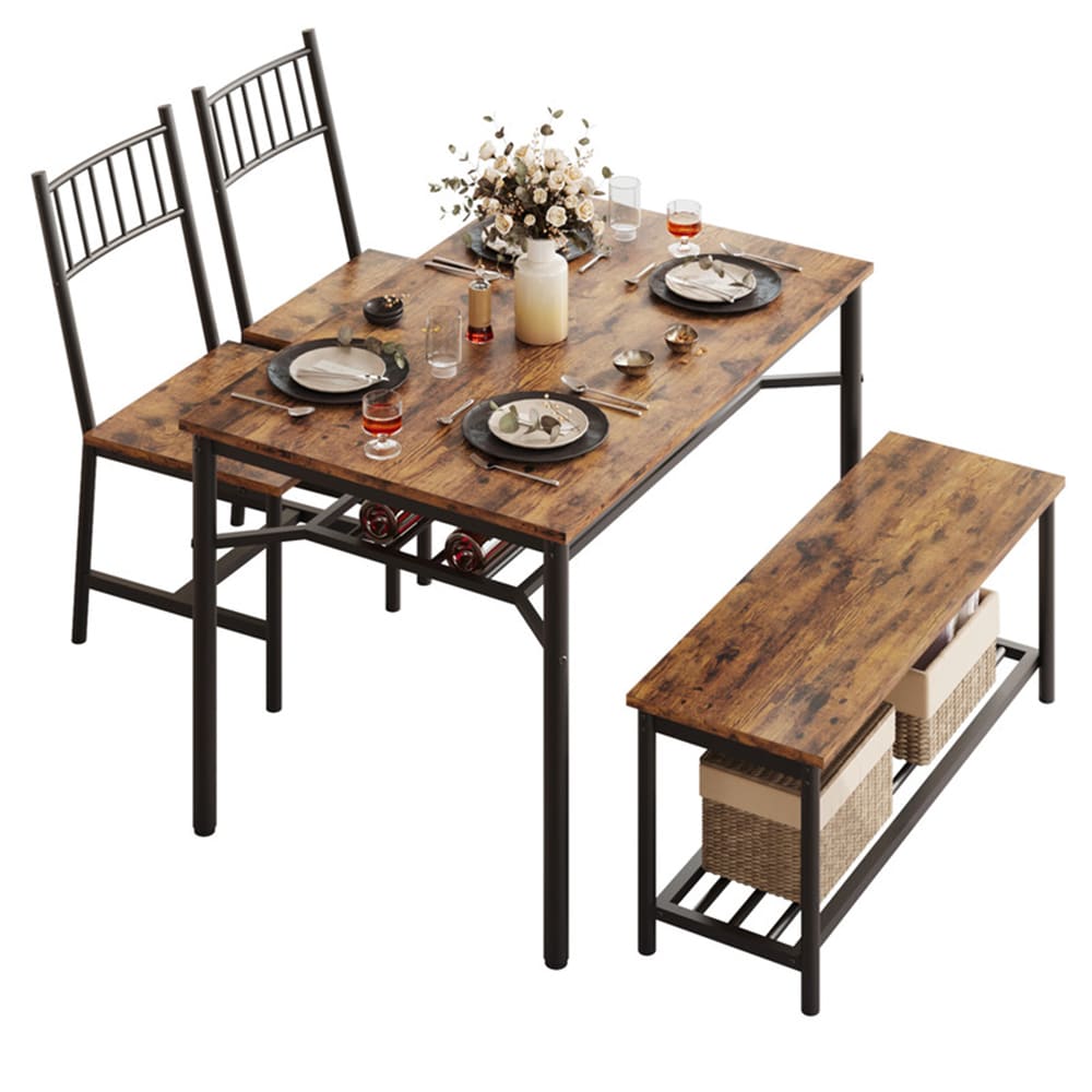 Garvee PHO-0Z9VYR28 Gray Rustic Dining Room Set with Rectangular Table ( Seats 4 )