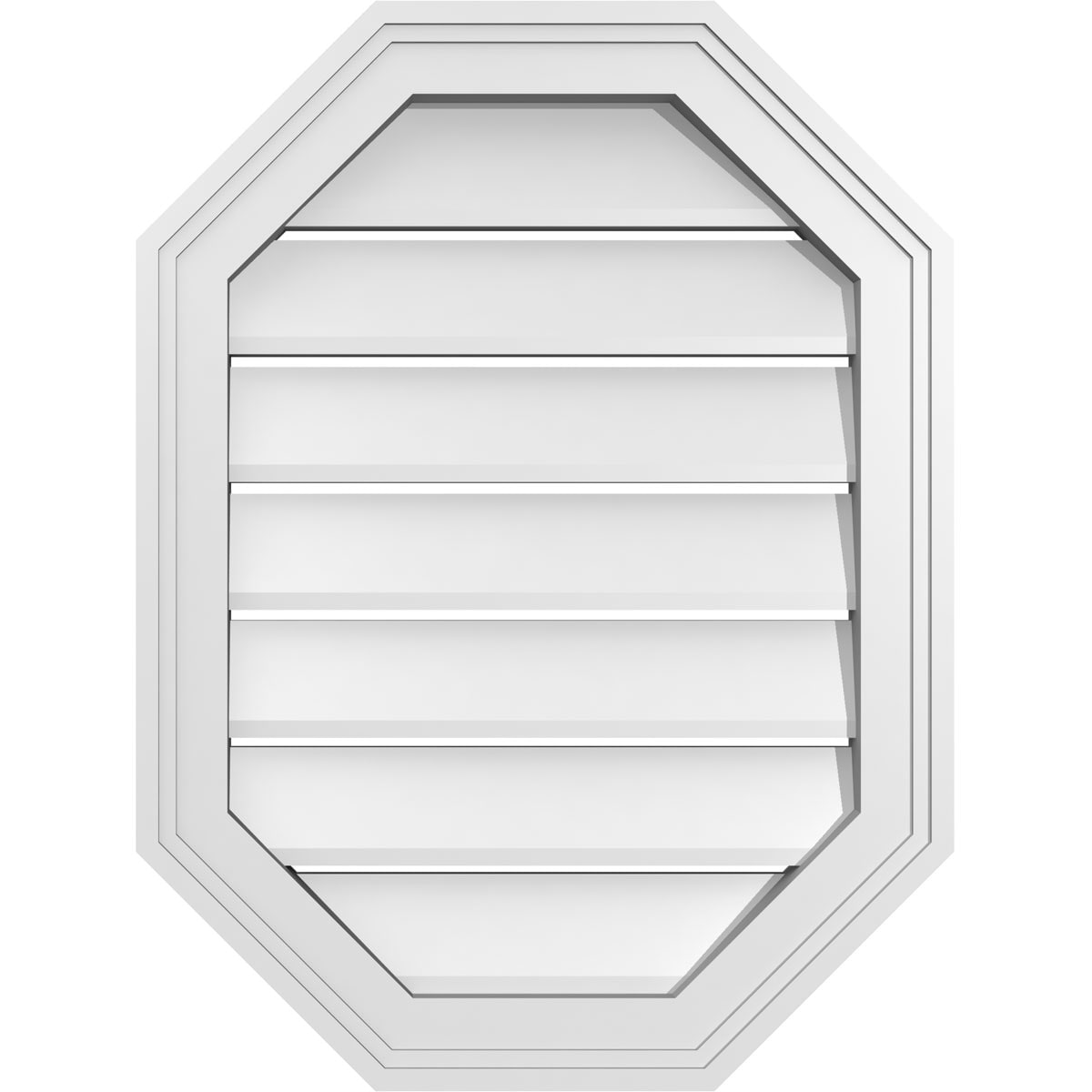 Ekena Millwork GVPOV18X2402SF 18-Inches x 24-Inches Off-white Octagon PVC Gable Louver Vent